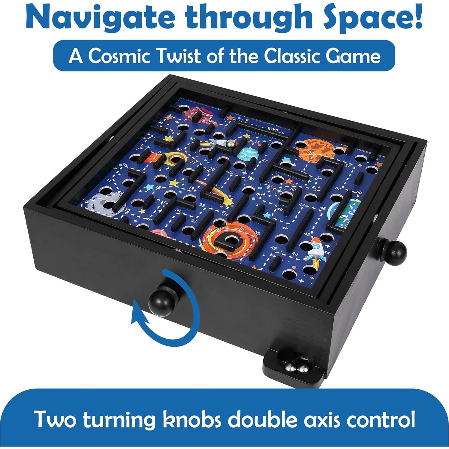 Juego de Laberinto de Madera Espacial STERLING 60 Puntos 32.4x29.2cm