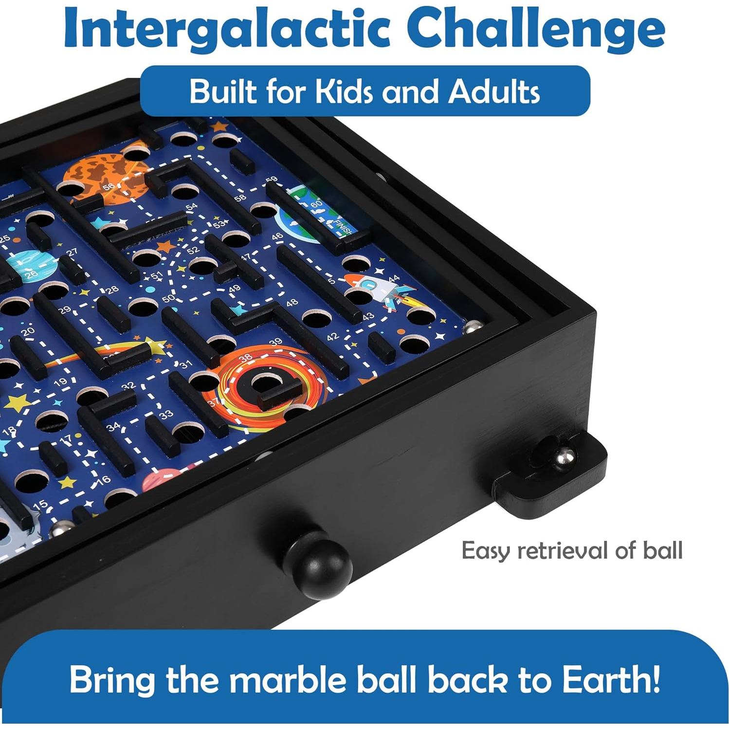 Juego de Laberinto de Madera Espacial STERLING 60 Puntos 32.4x29.2cm