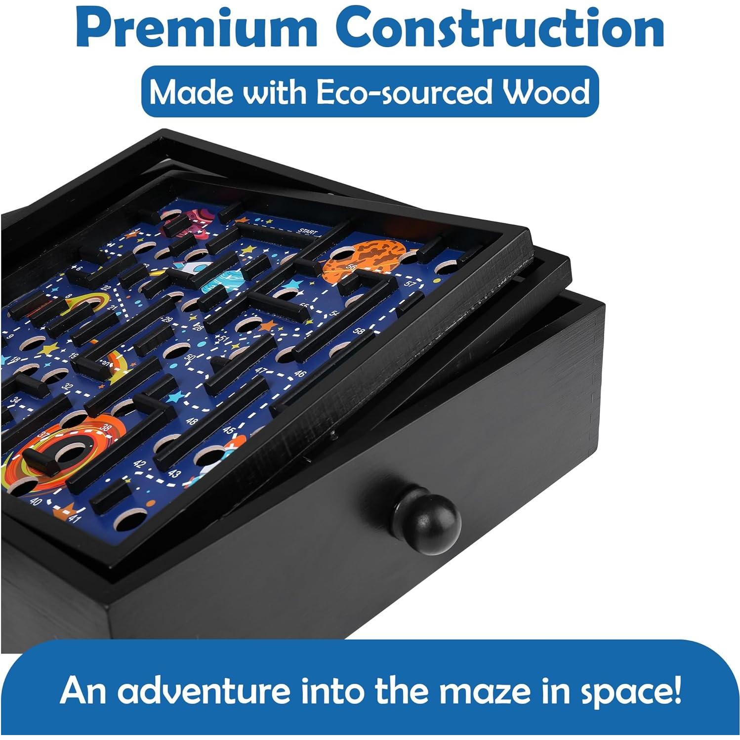 Juego de Laberinto de Madera Espacial STERLING 60 Puntos 32.4x29.2cm