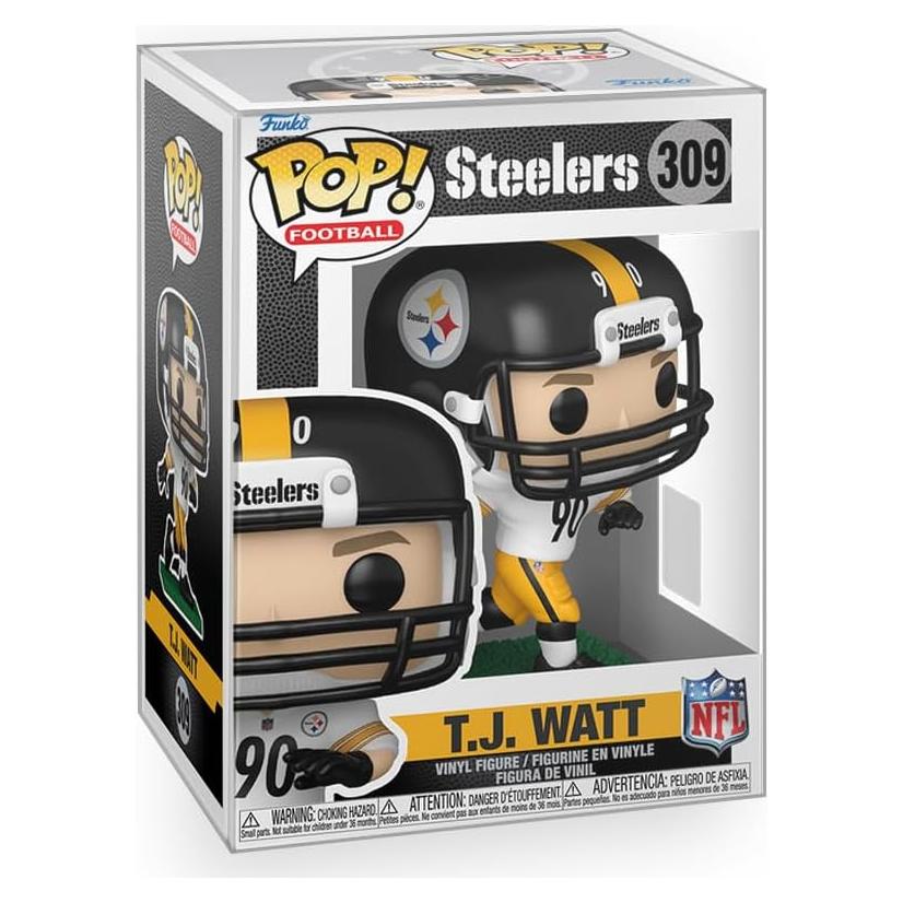 Figura de Vinilo Pop TJ Watt Steelers 10.54 cm con Protector