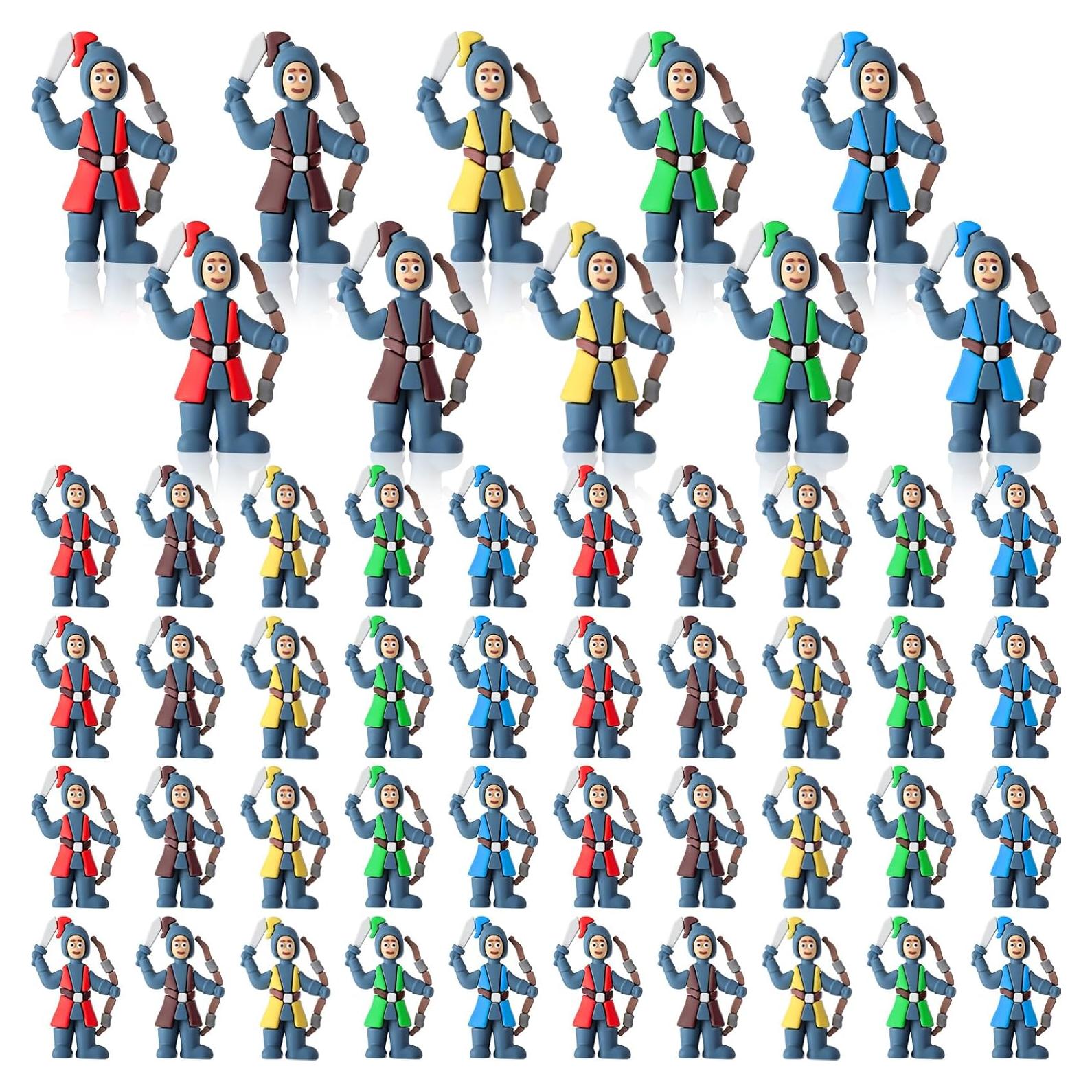 50 Mini Figuras de Caballeros Medievales PVC Viozakanry 4.5cm