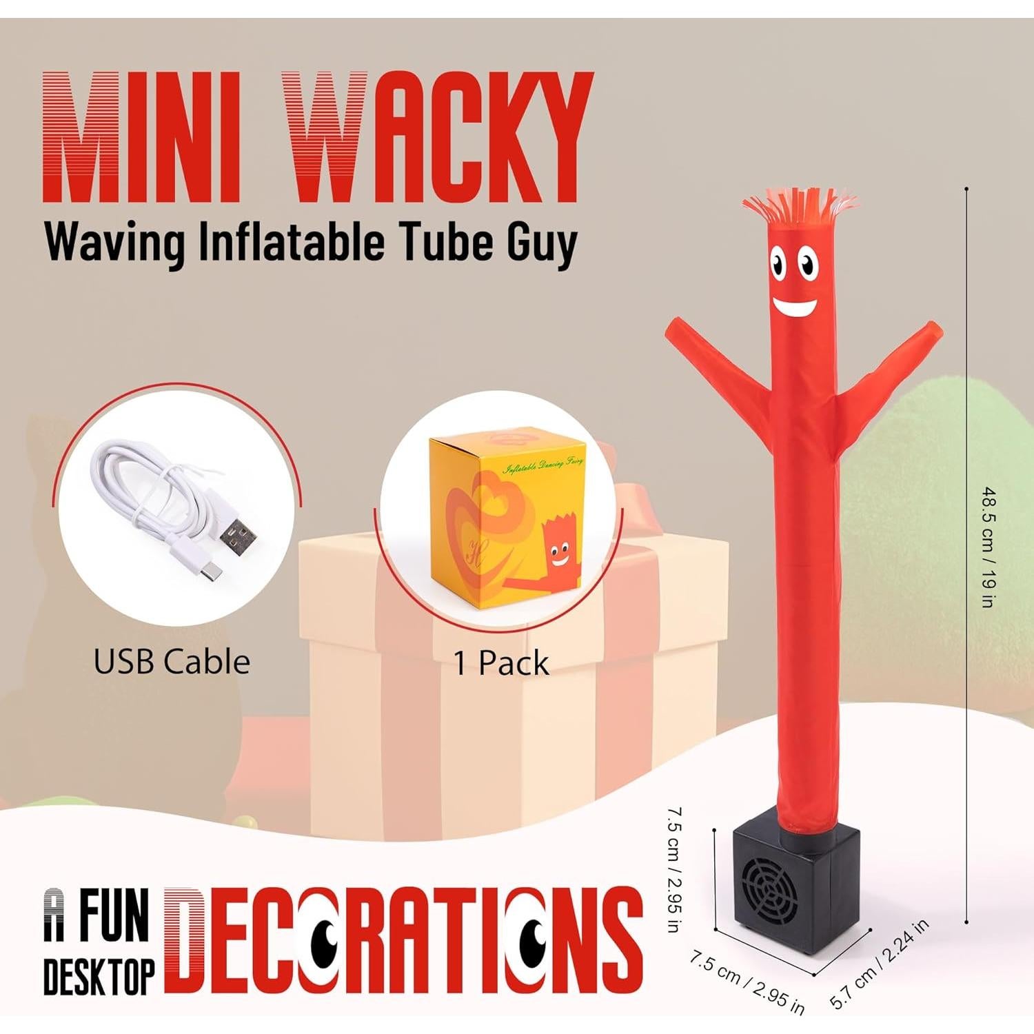 Mini Hombre Inflable Rojo con Ventilador - Decoración de Fiesta