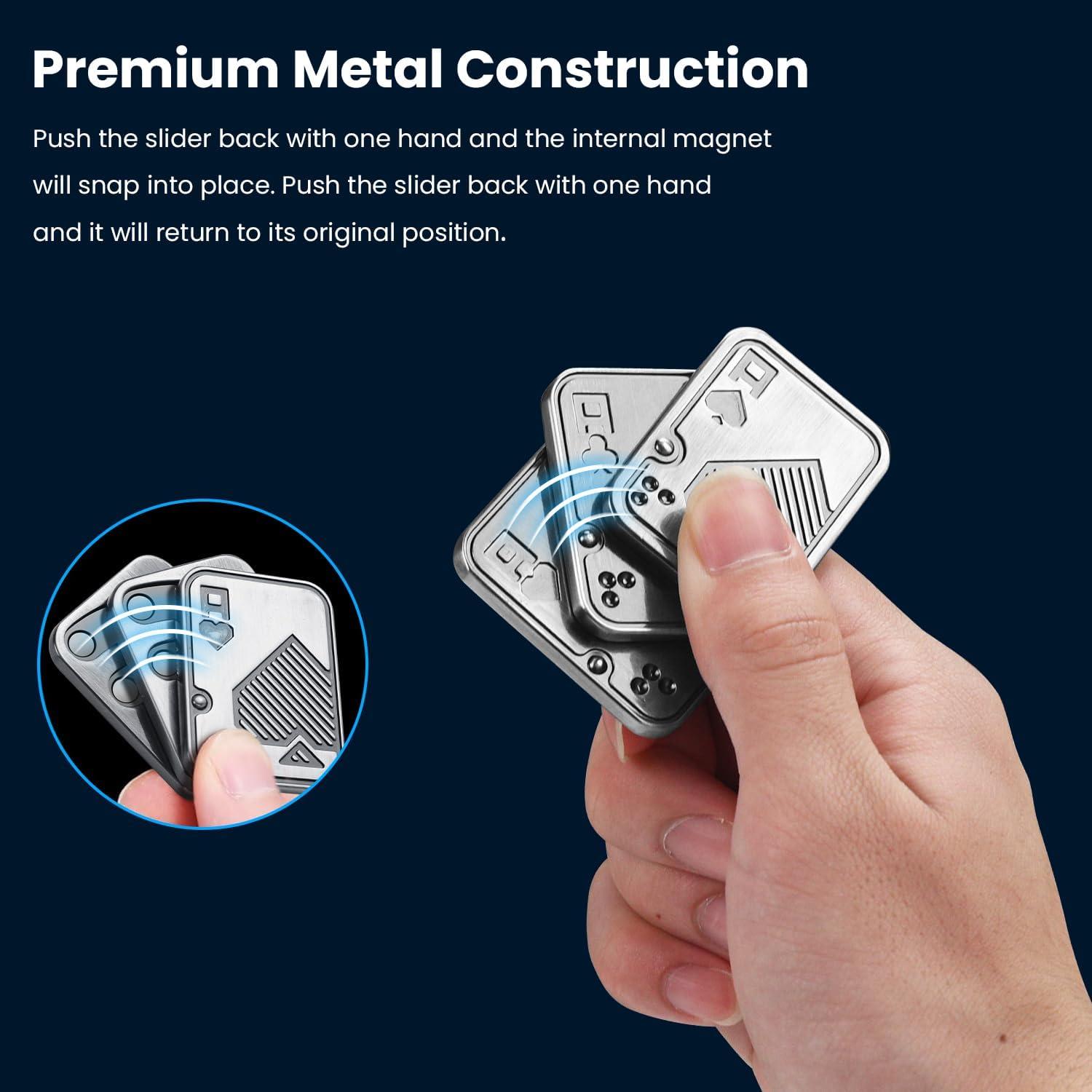 Deslizador Fidget de Metal TAMOXI Triple Poker Alivio Estrés