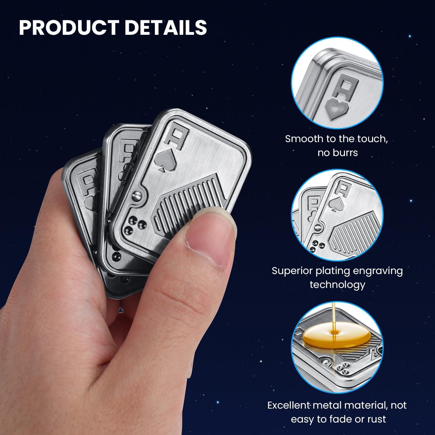 Deslizador Fidget de Metal TAMOXI Triple Poker Alivio Estrés