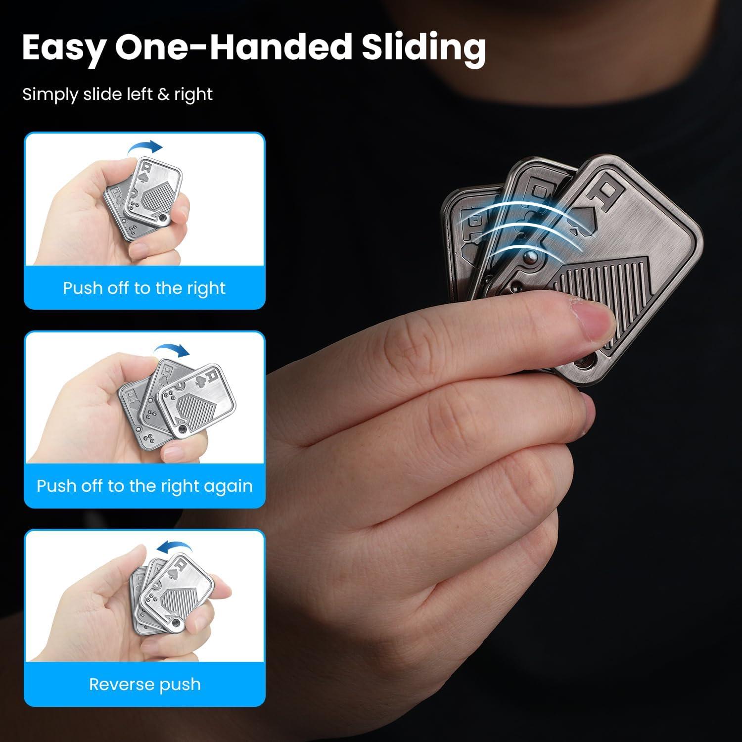 Deslizador Fidget de Metal TAMOXI Triple Poker Alivio Estrés