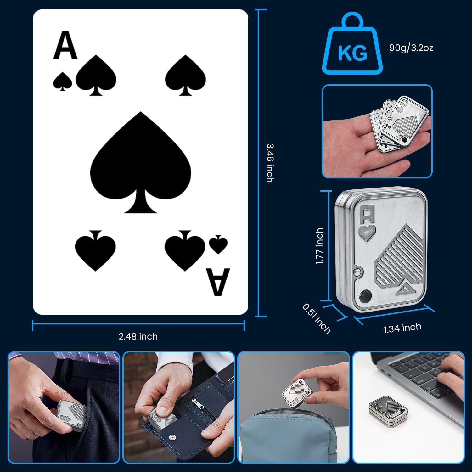 Deslizador Fidget de Metal TAMOXI Triple Poker Alivio Estrés