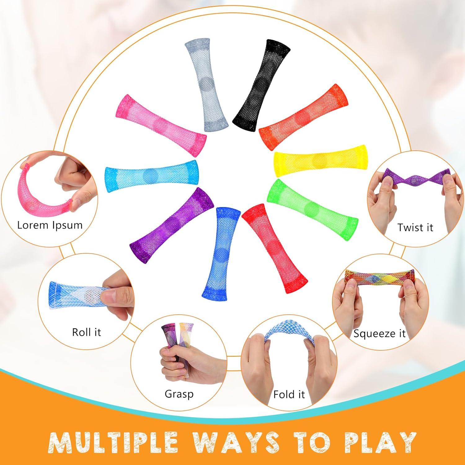 Macarrie 100 Juguetes Antiestrés de Canica de Malla para TDAH