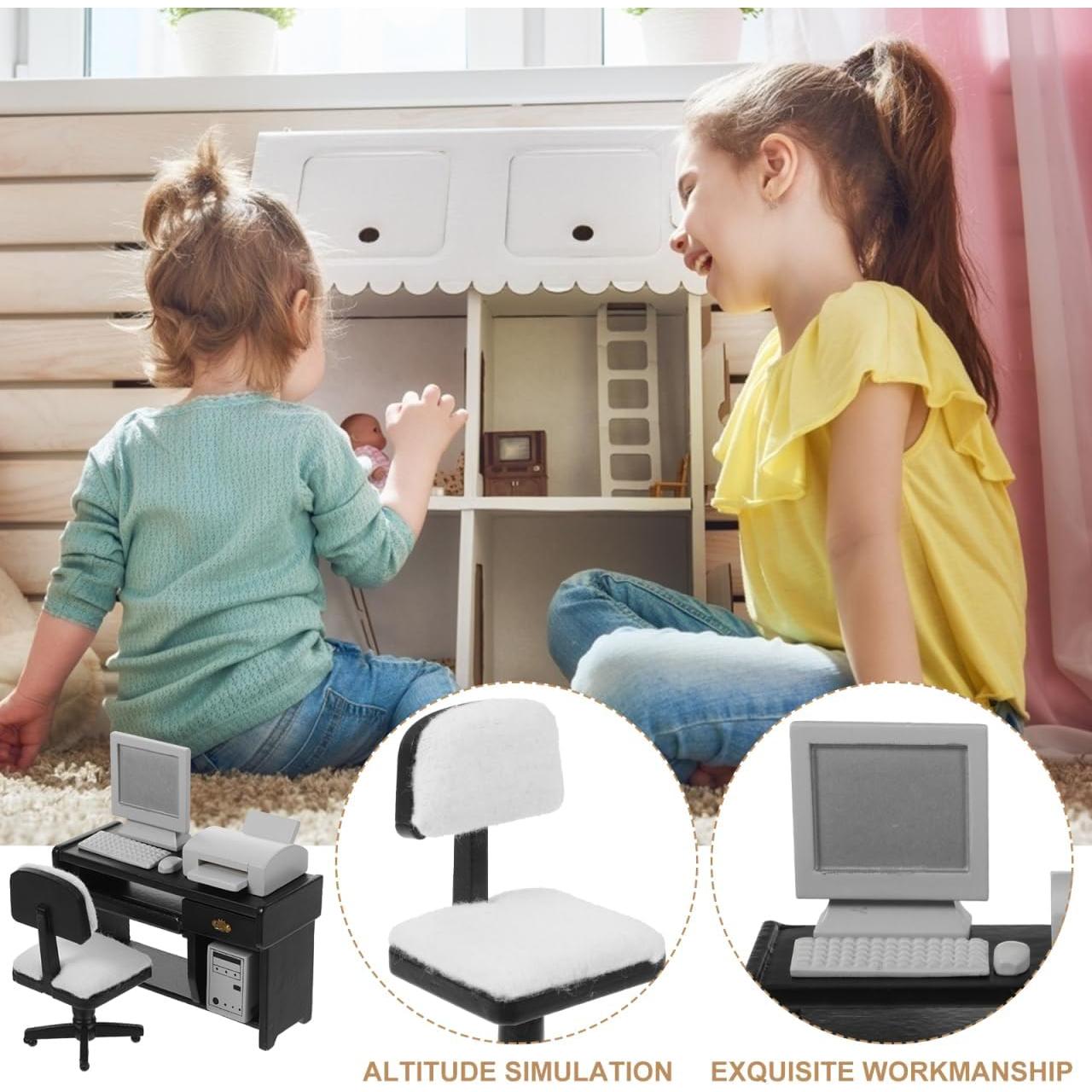 Conjunto de Muebles de Oficina Miniatura NUOBESTY 1:12