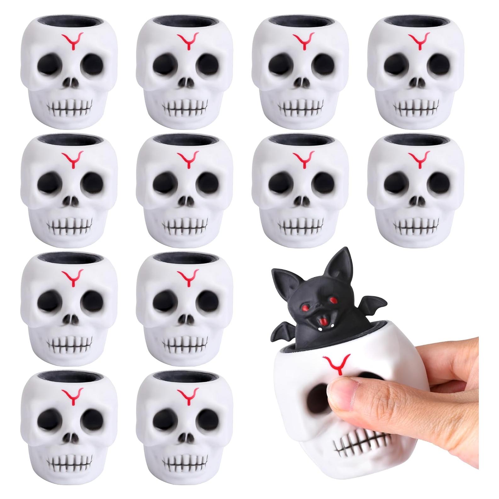 12 Juguetes Antiestrés Calavera Squishy Tlswshsy 5.6 cm