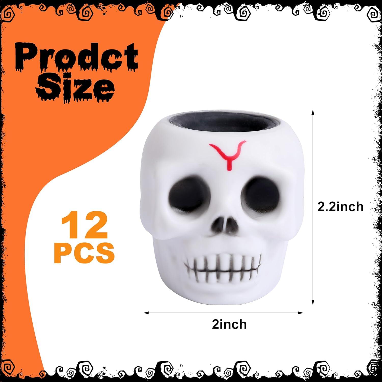 12 Juguetes Antiestrés Calavera Squishy Tlswshsy 5.6 cm