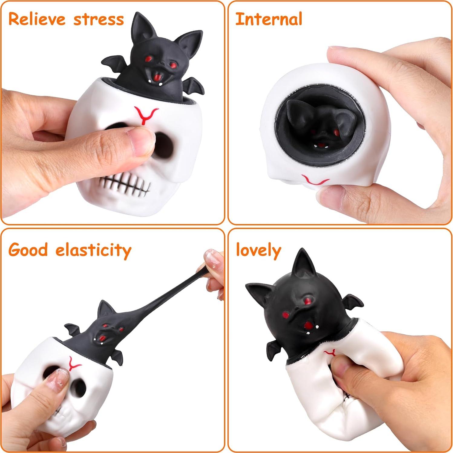 12 Juguetes Antiestrés Calavera Squishy Tlswshsy 5.6 cm