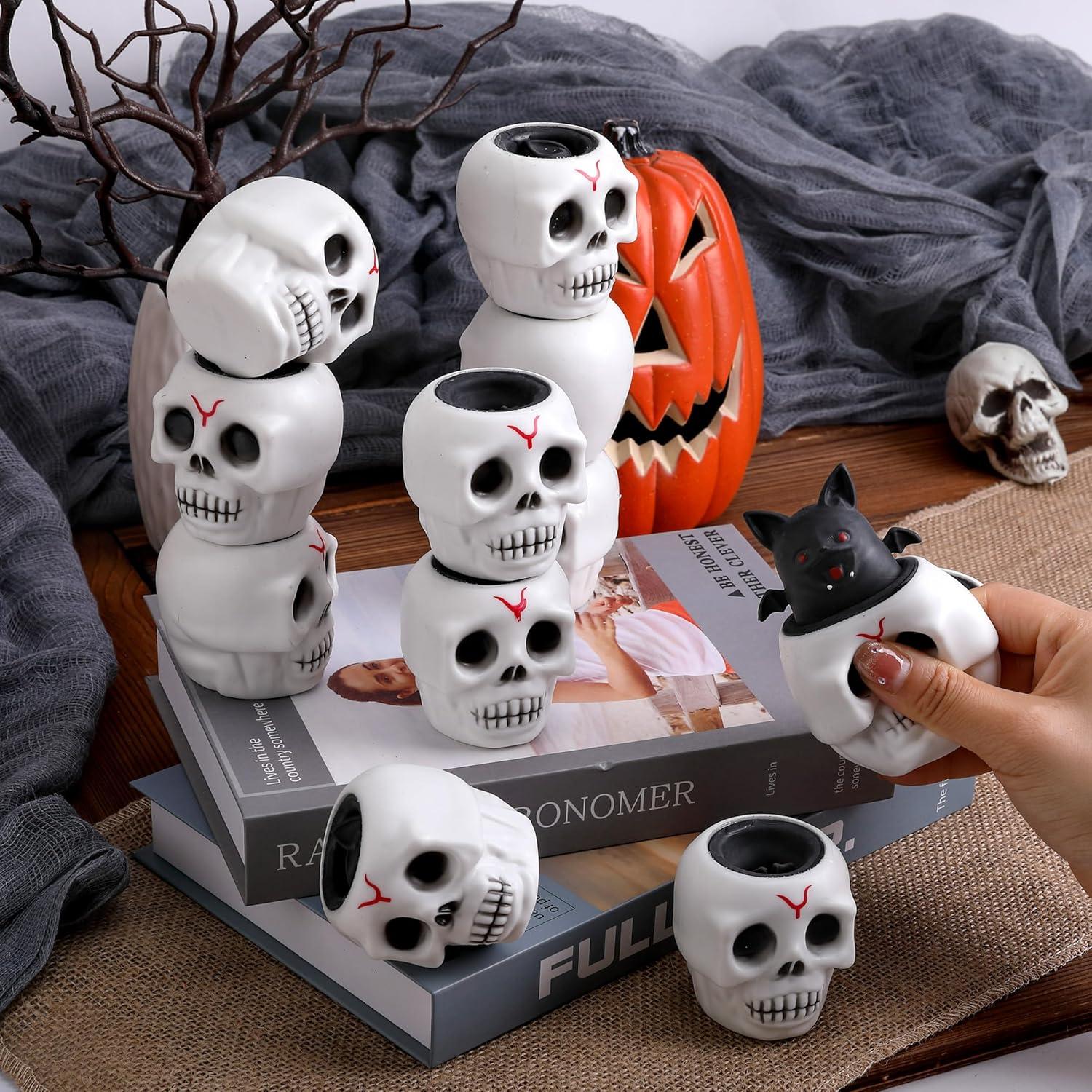 12 Juguetes Antiestrés Calavera Squishy Tlswshsy 5.6 cm