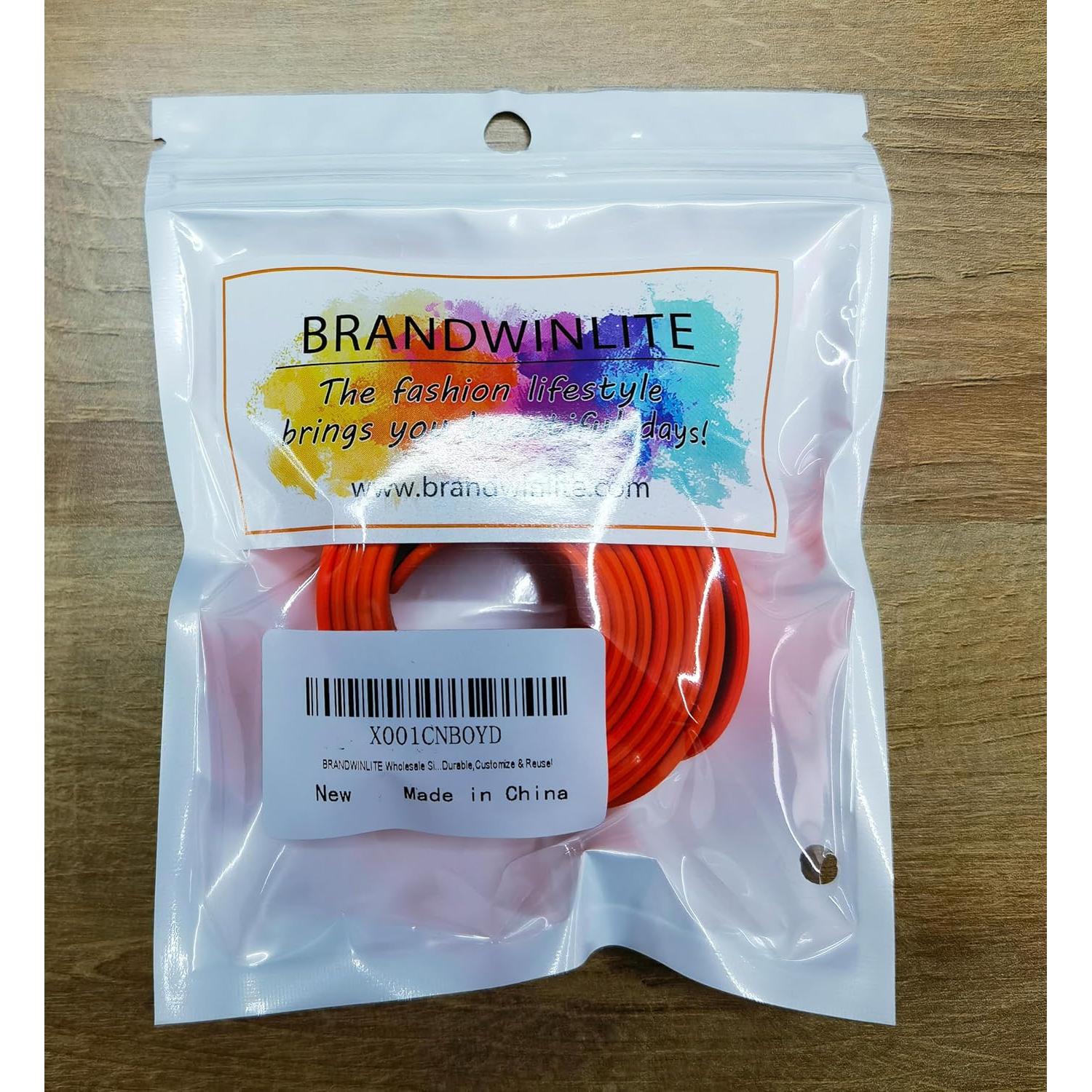 Brazaletes de Silicona Naranja BRANDWINLITE - 5 Piezas 215x25mm