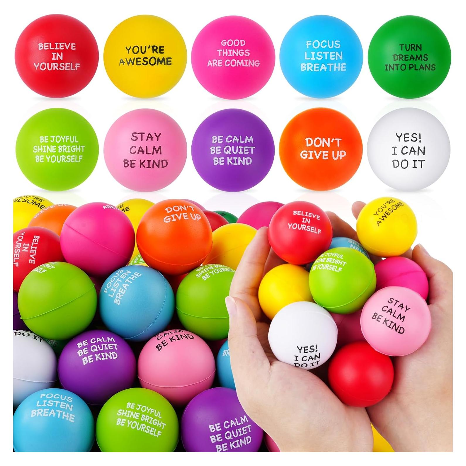 100 Pelotas Antiestrés Motivacionales SHQDD - Alivio Estrés 4 cm