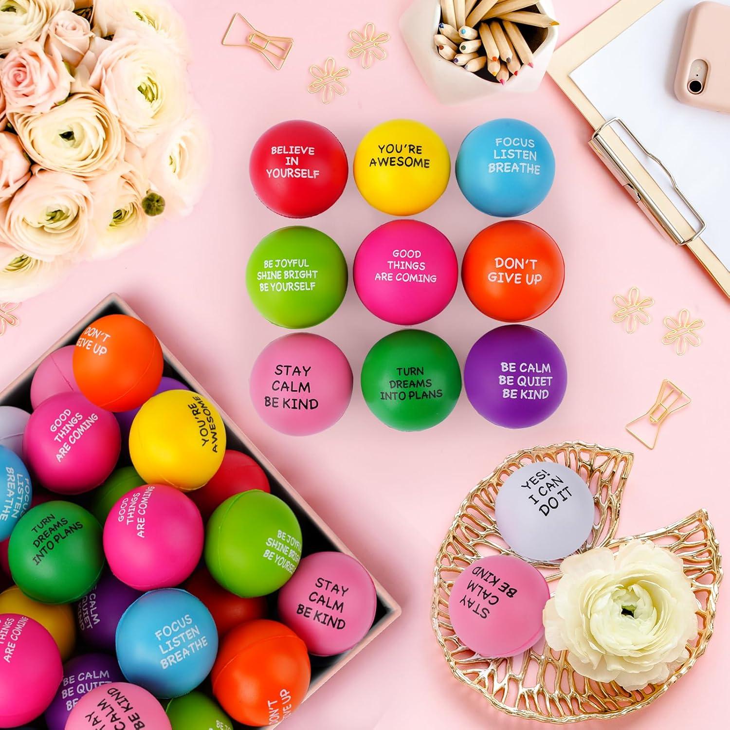 100 Pelotas Antiestrés Motivacionales SHQDD - Alivio Estrés 4 cm