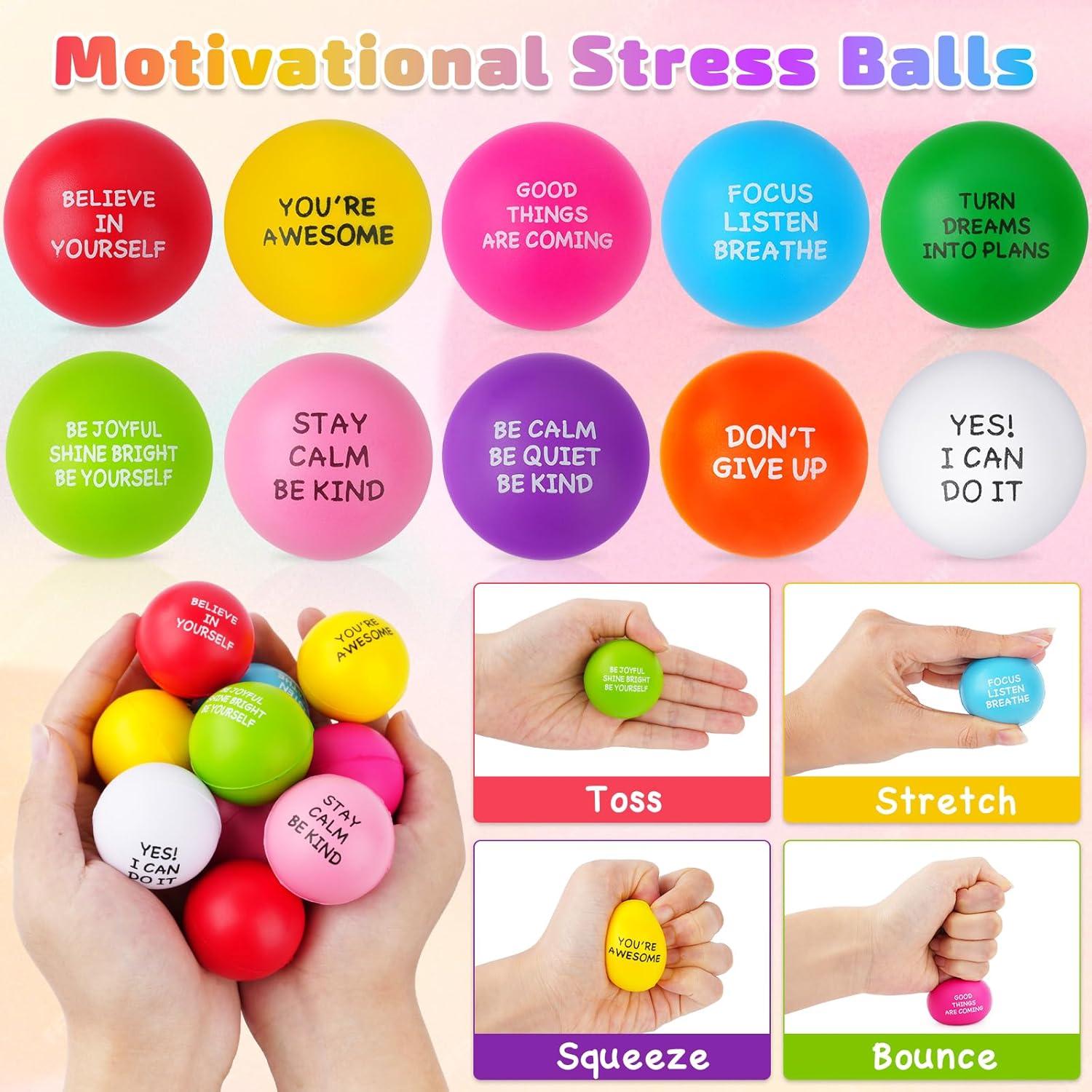 100 Pelotas Antiestrés Motivacionales SHQDD - Alivio Estrés 4 cm