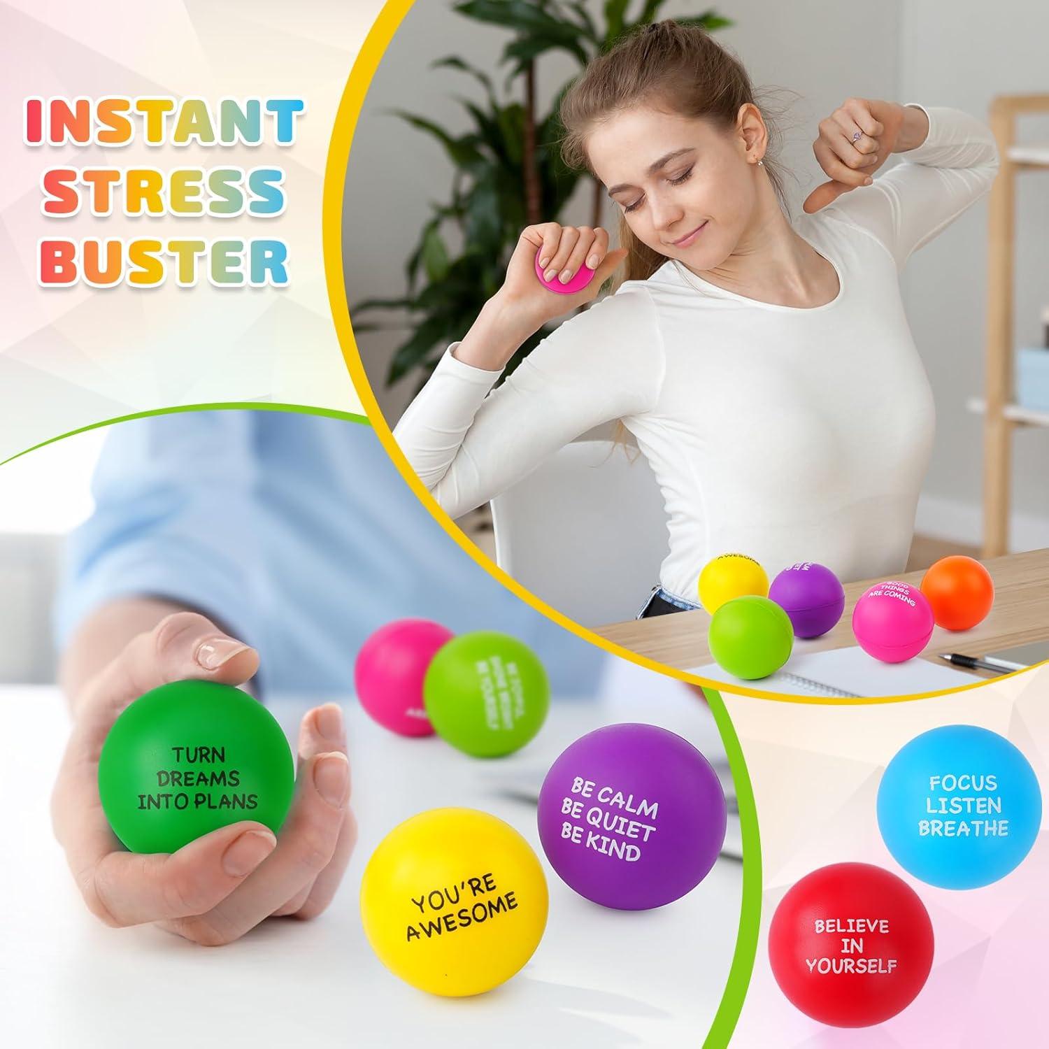 100 Pelotas Antiestrés Motivacionales SHQDD - Alivio Estrés 4 cm