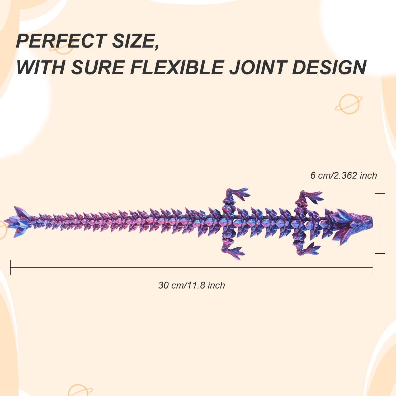 3 Dragones de Cristal Articulados 30.48cm - Juguetes Antiestrés