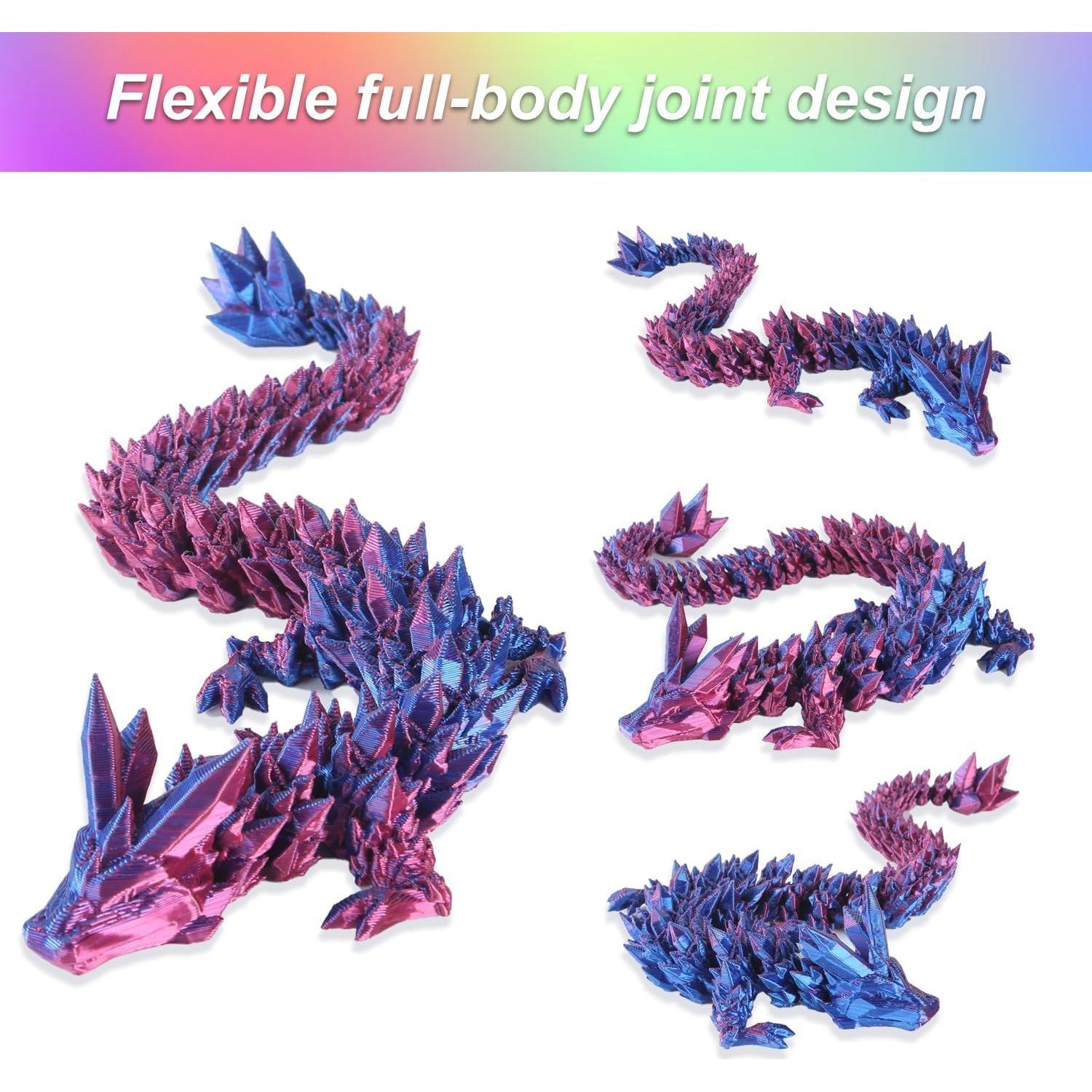 3 Dragones de Cristal Articulados 30.48cm - Juguetes Antiestrés