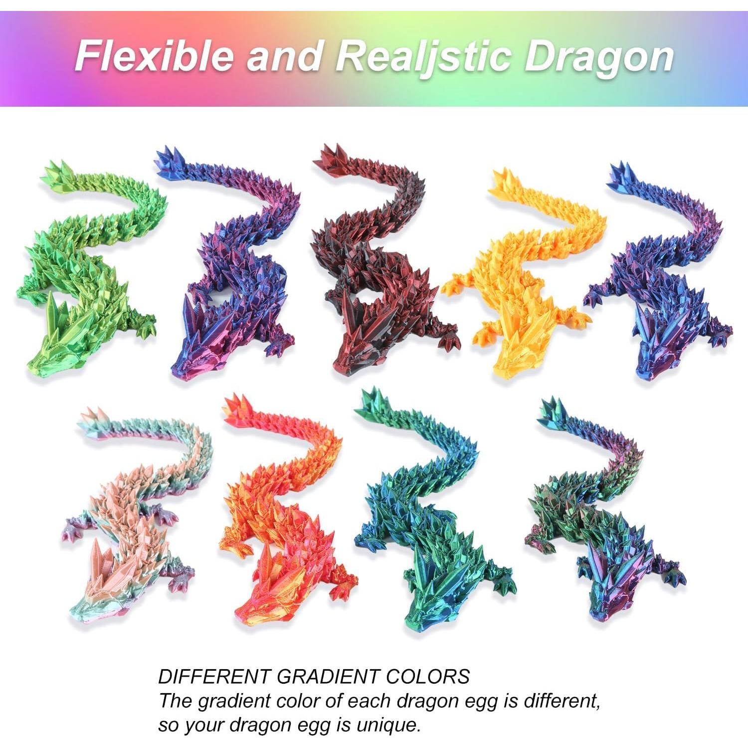 3 Dragones de Cristal Articulados 30.48cm - Juguetes Antiestrés