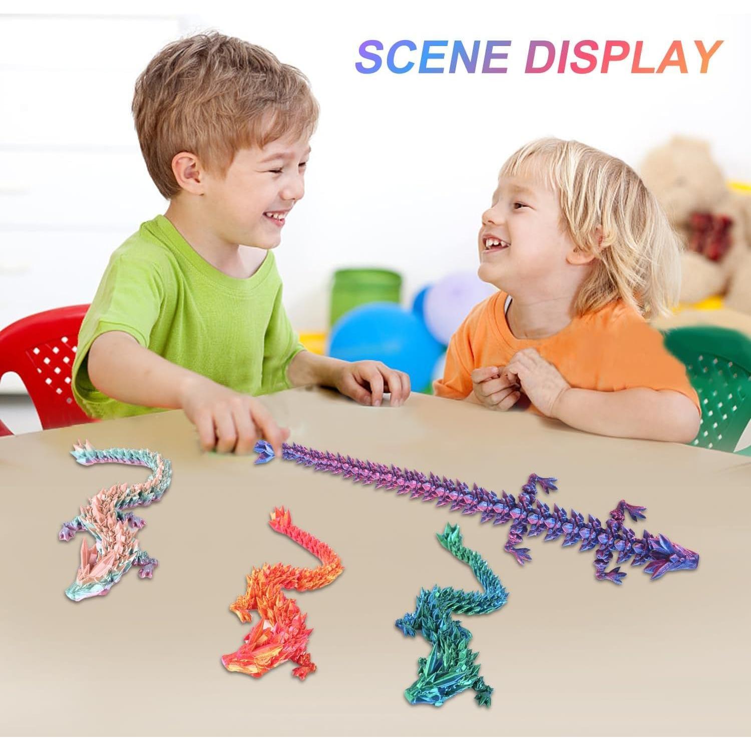 3 Dragones de Cristal Articulados 30.48cm - Juguetes Antiestrés