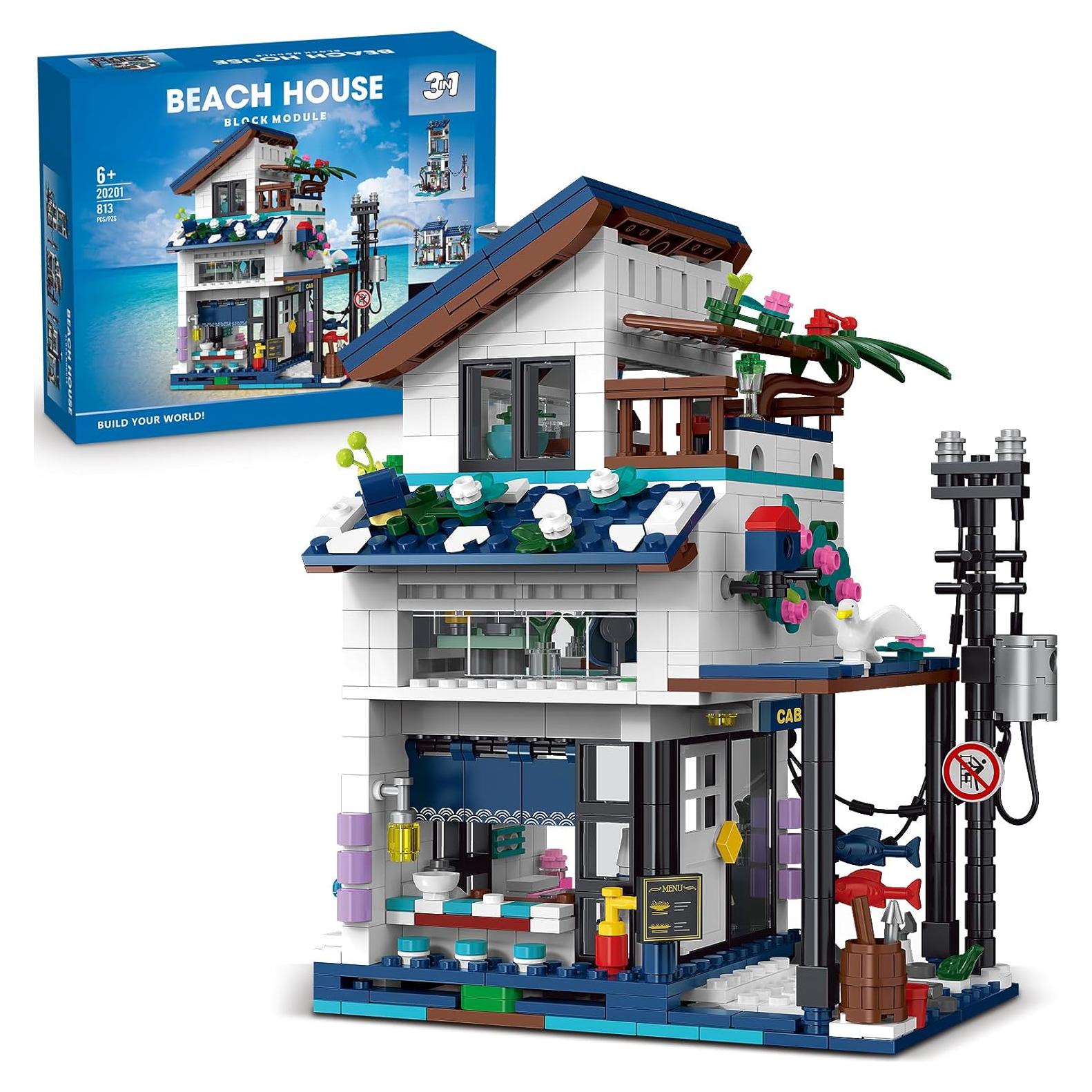 Conjunto de Construcción 3 en 1 JIUYONG Villa Costera Japonesa