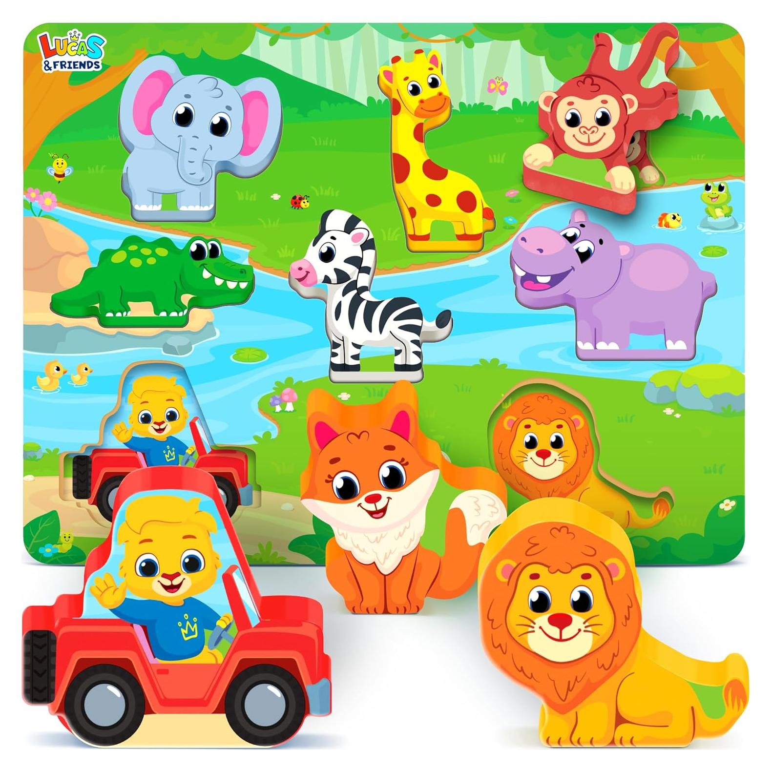 Rompecabezas de Madera Jumbo Lucas & Friends 30x22 cm Animales