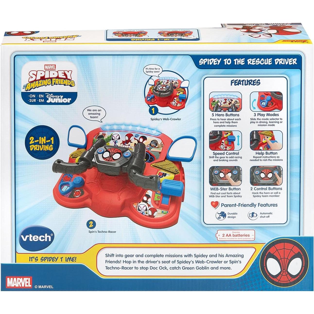 Conductor 2 en 1 VTech Spidey y sus amigos - Juguete educativo