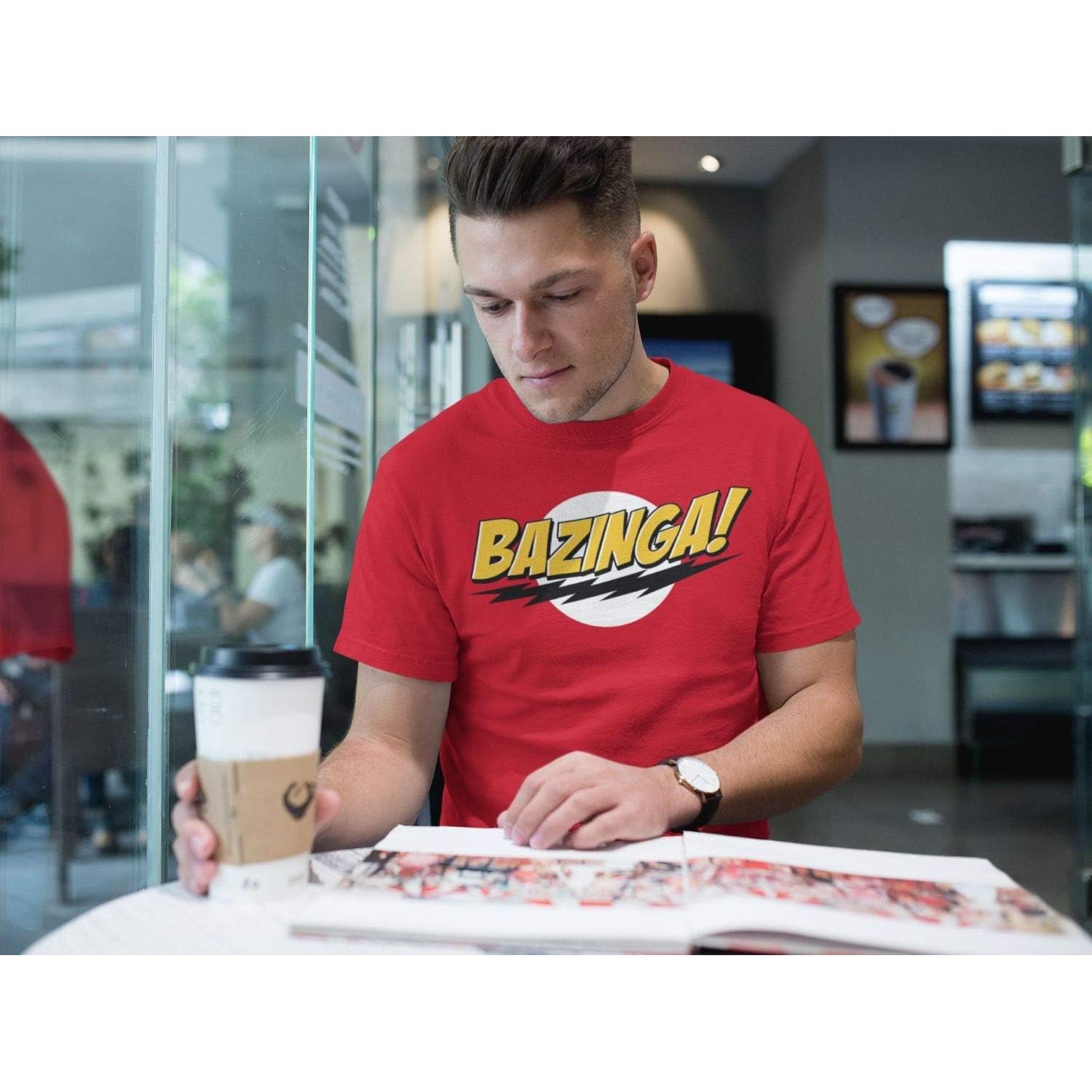 Camiseta Big Bang Theory Ripple Junction Roja para Hombres S-3XL