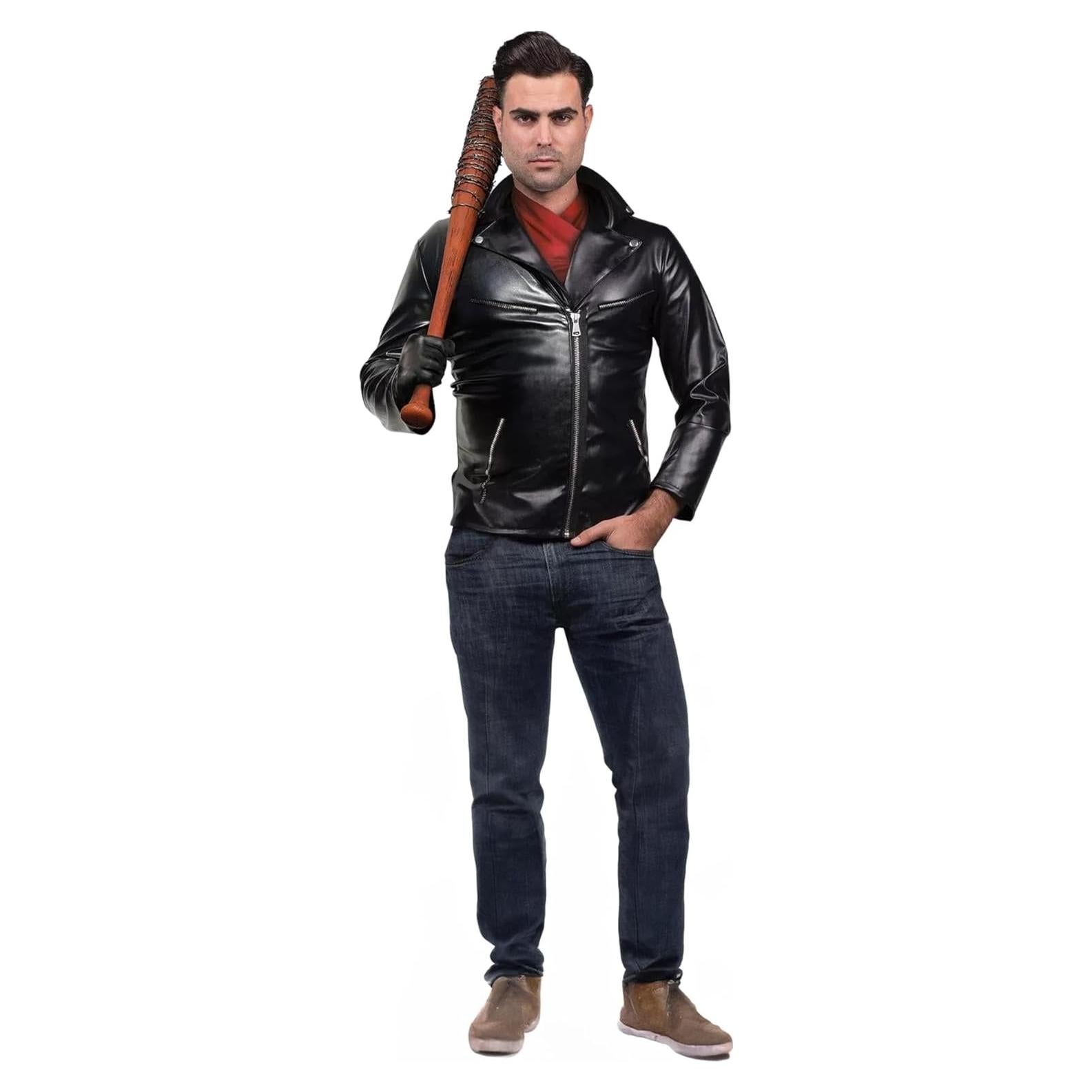 Disfraz de Negan Adulto Walking Dead - Chaqueta y Bufanda Roja