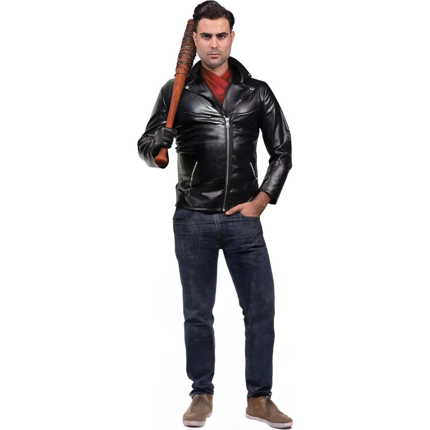 Disfraz de Negan Adulto Walking Dead - Chaqueta y Bufanda Roja