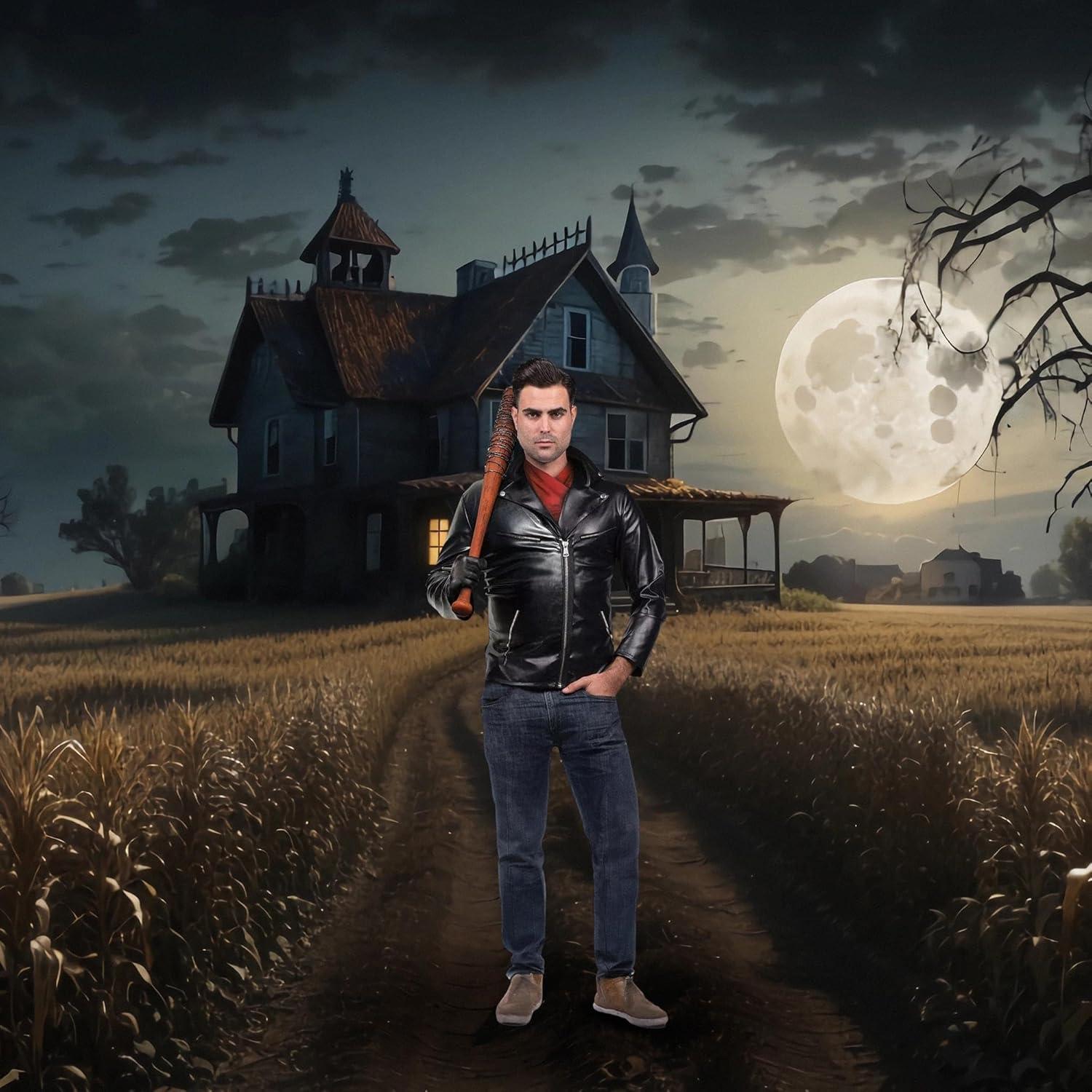 Disfraz de Negan Adulto Walking Dead - Chaqueta y Bufanda Roja