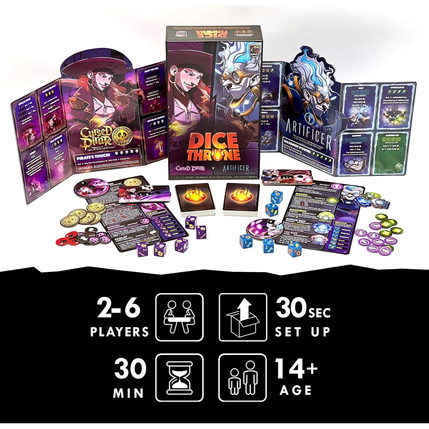 Dice Throne - Juego de Mesa Pirata Maldito vs Artificiero - 2 Héroes