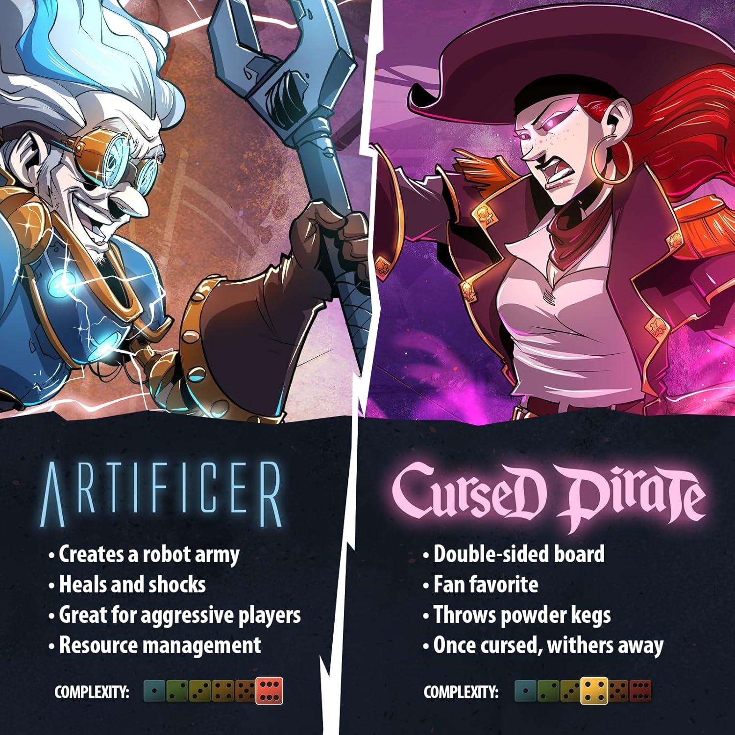 Dice Throne - Juego de Mesa Pirata Maldito vs Artificiero - 2 Héroes