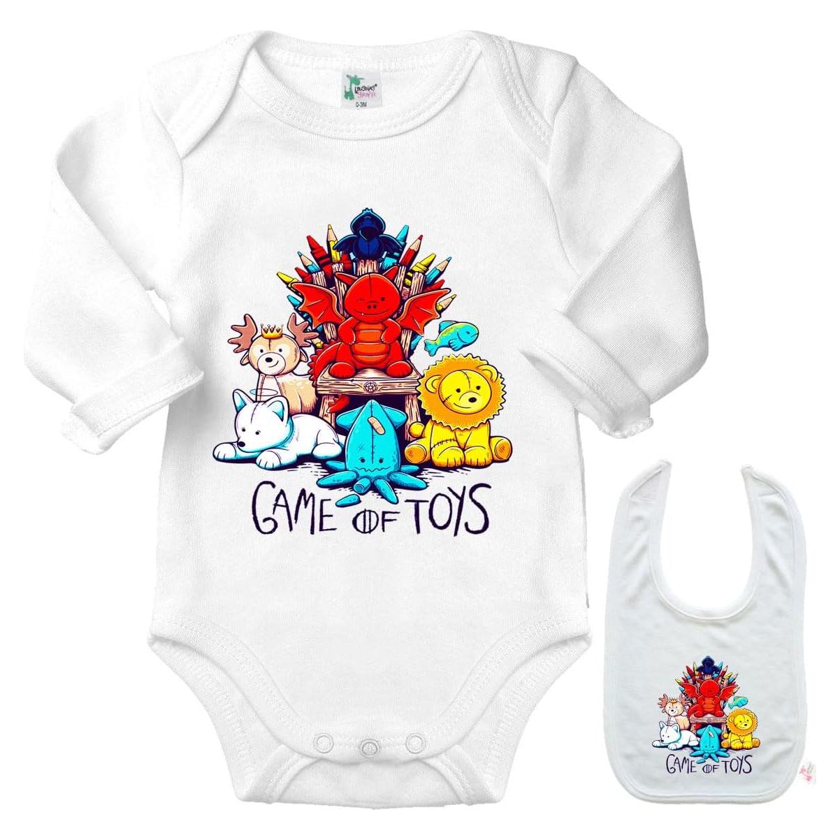 Bodysuit Juego de Juguetes para Bebé Unisex + Babero 3-6 Meses