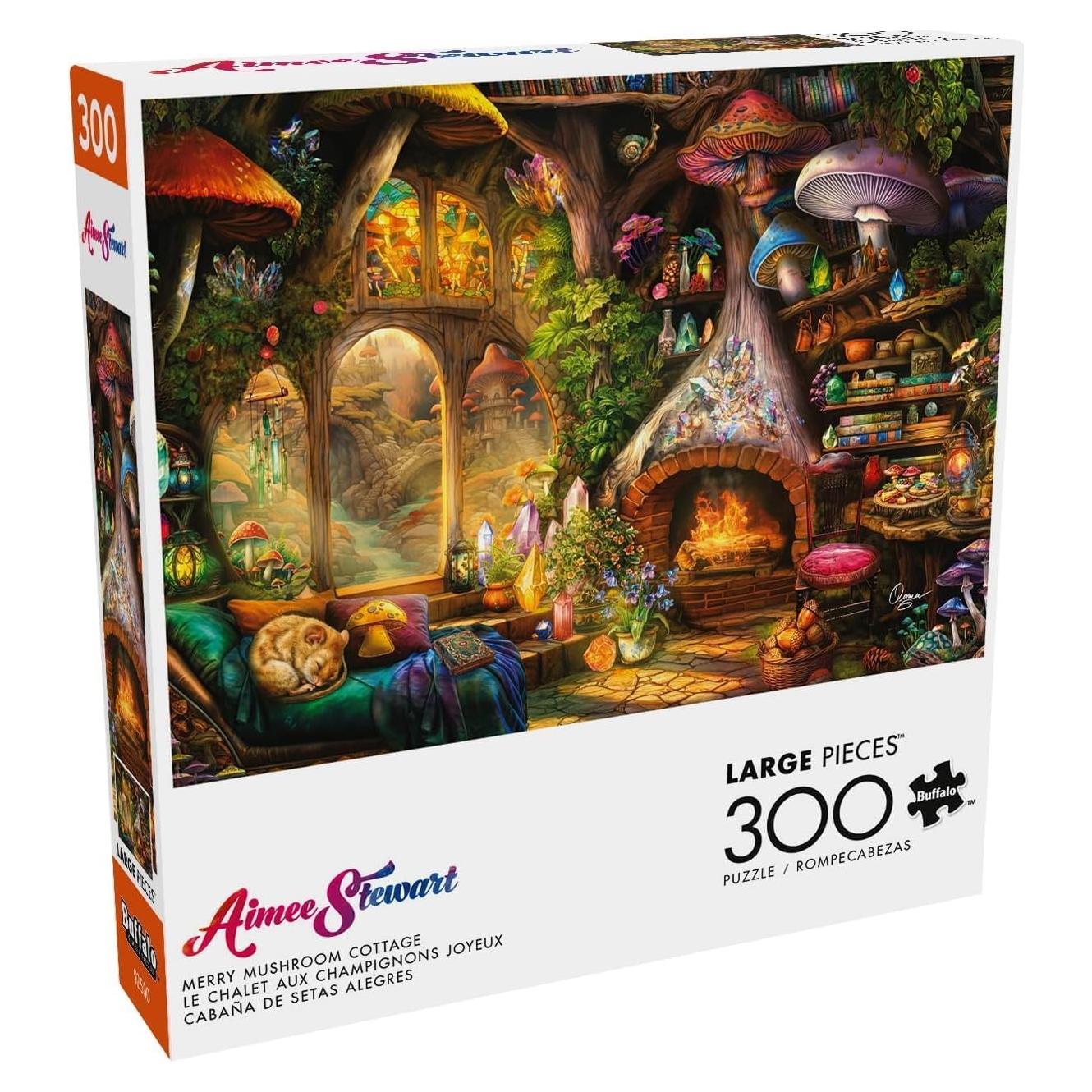 Rompecabezas Buffalo Games Cabaña de Hongos Alegre 54x38 cm