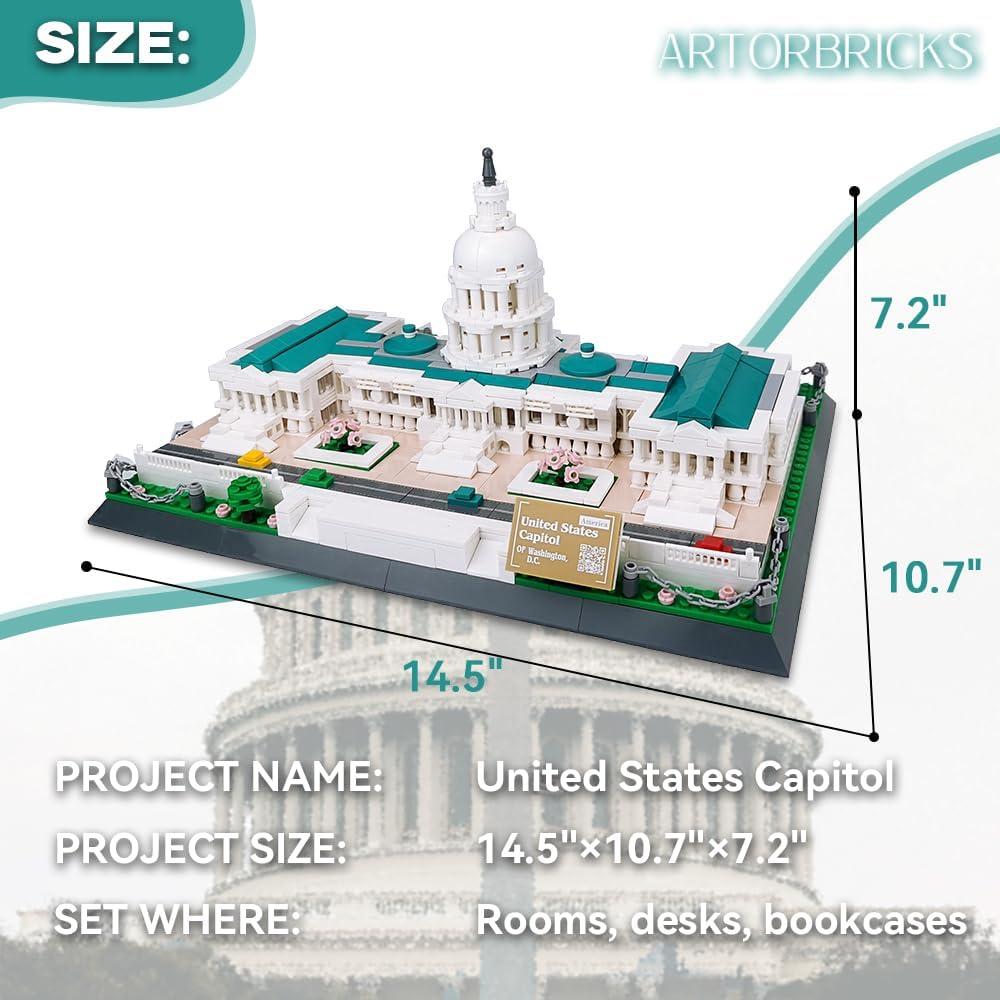 Set de Modelo Capitolio de EE.UU. ArtorBricks 1074 Piezas