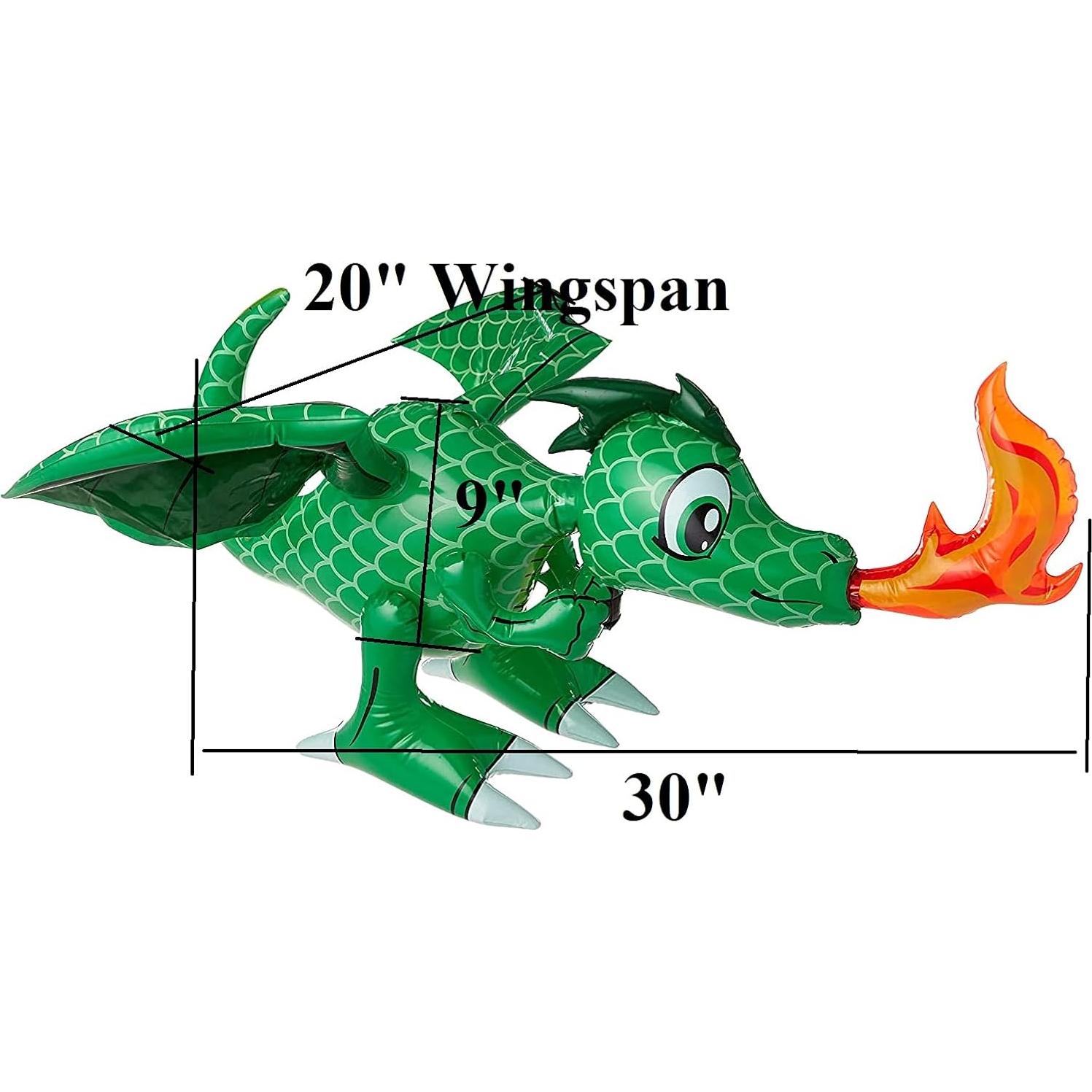 Dragones Inflables Verdes 76 cm Zugar Land - 2 Paquete