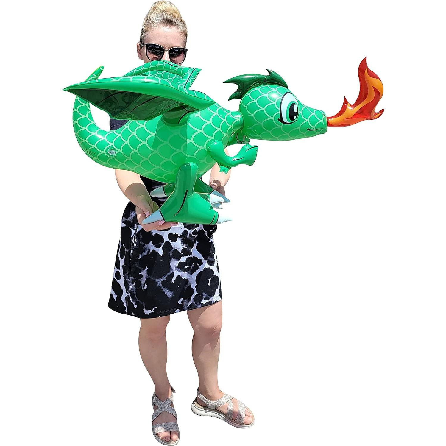 Dragones Inflables Verdes 76 cm Zugar Land - 2 Paquete