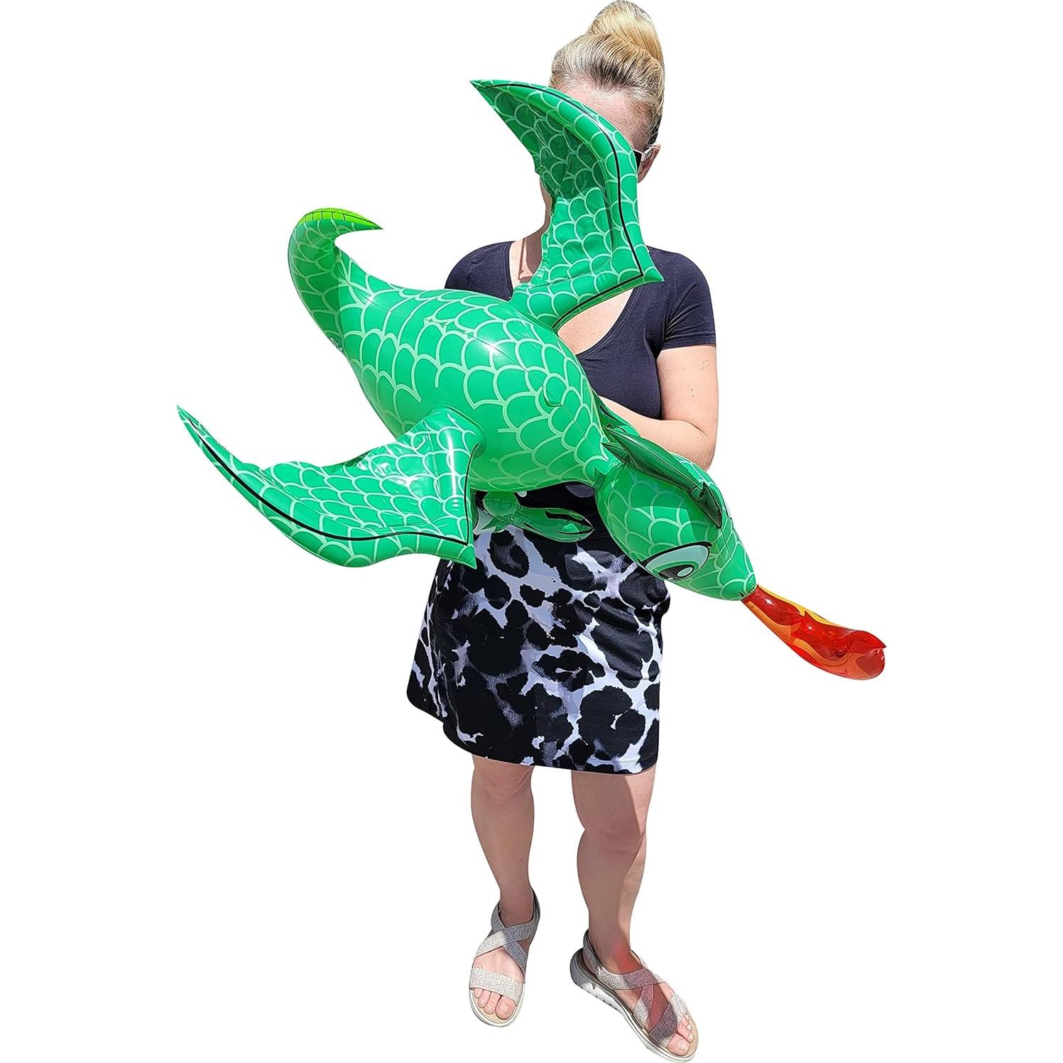 Dragones Inflables Verdes 76 cm Zugar Land - 2 Paquete