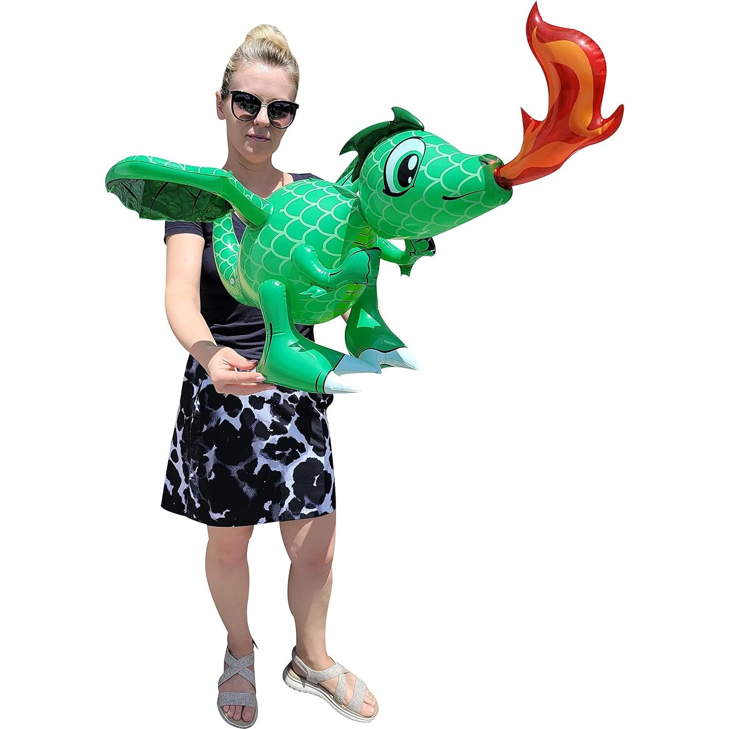 Dragones Inflables Verdes 76 cm Zugar Land - 2 Paquete