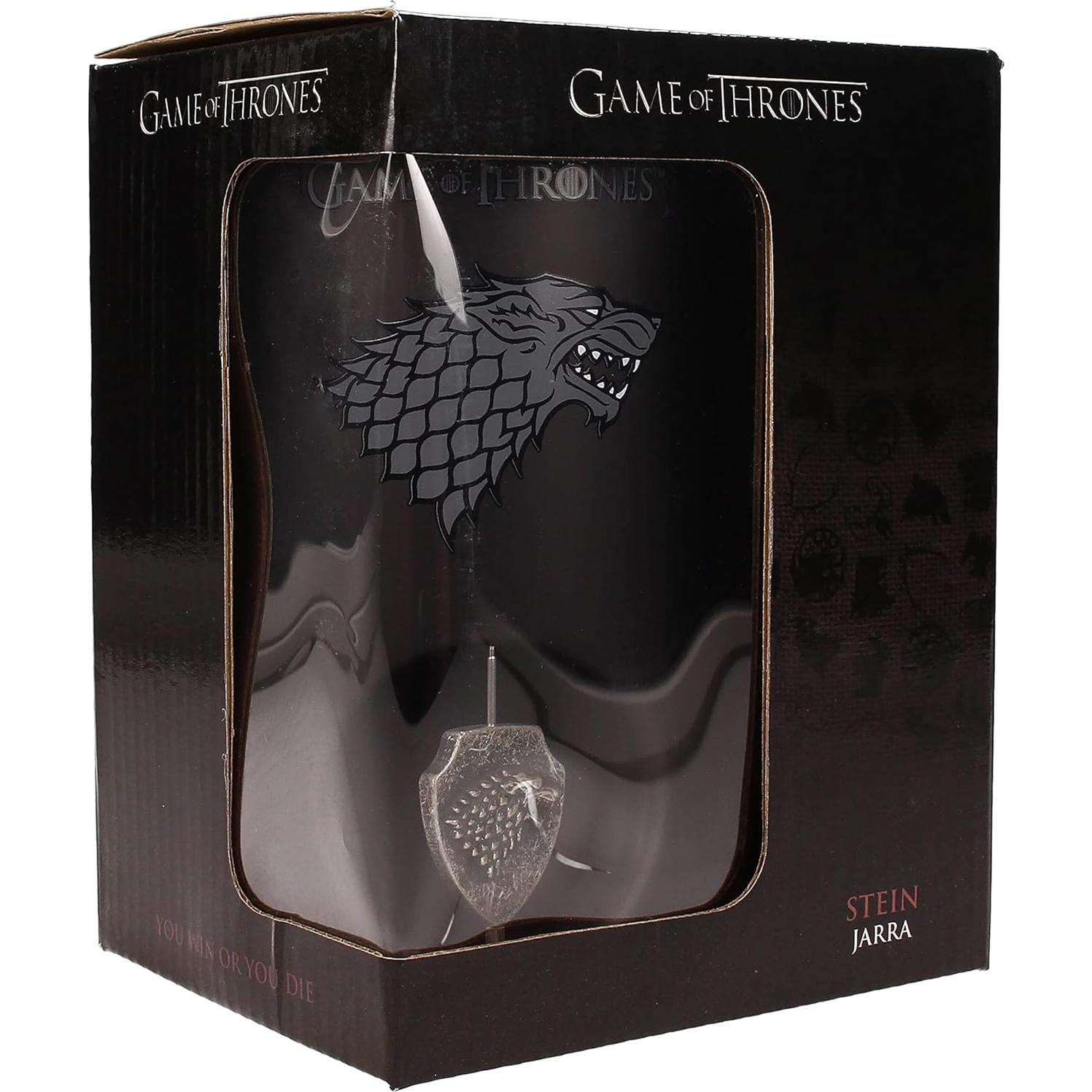 Stein de Vidrio Game of Thrones Stark con Emblema Rotatorio