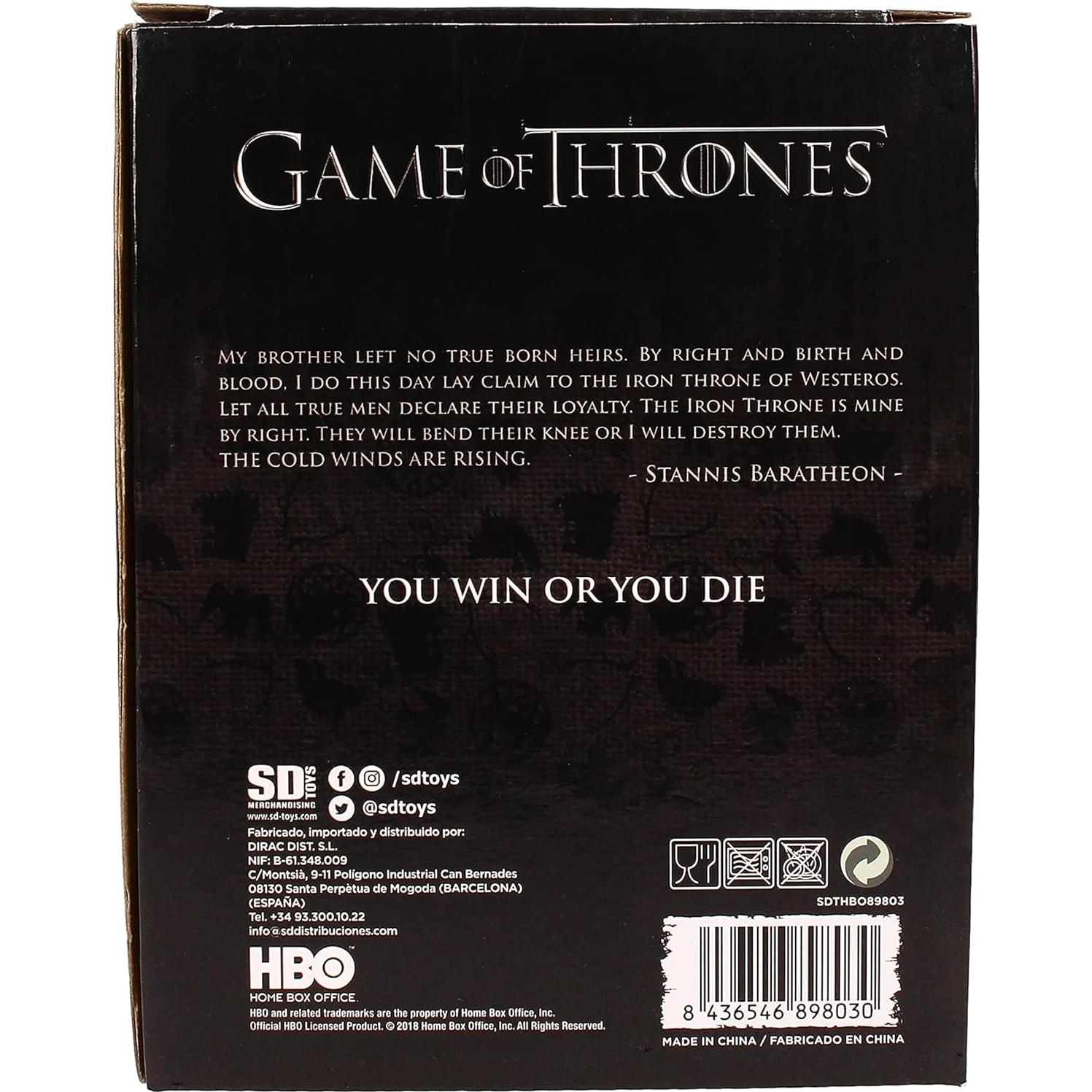 Stein de Vidrio Game of Thrones Stark con Emblema Rotatorio