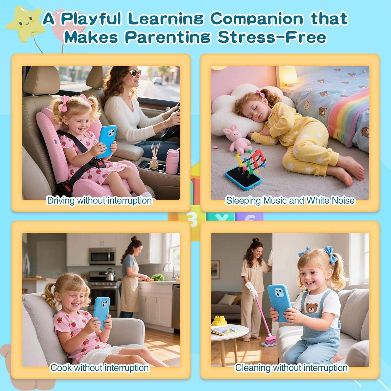 Teléfono de Juguete PAMOX Azul con Doble Cámara y 200 Juegos