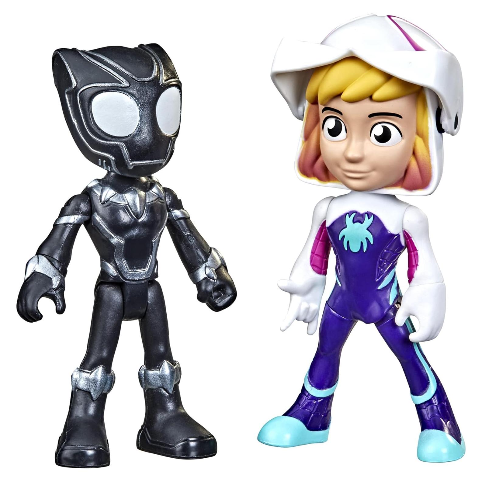 Figuras de Acción Marvel Spidey y Amigos 2-Pack Ghost-Spider y Pantera Negra