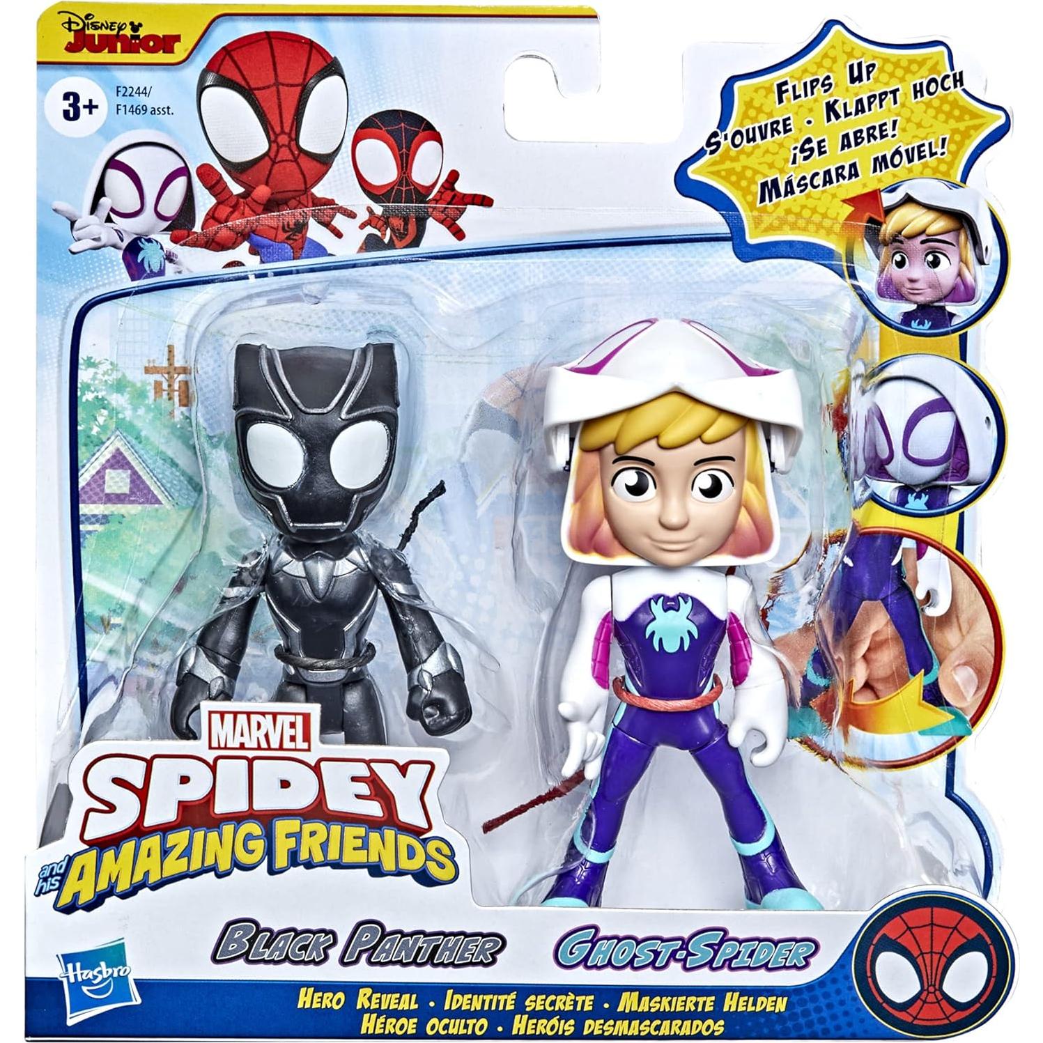 Figuras de Acción Marvel Spidey y Amigos 2-Pack Ghost-Spider y Pantera Negra