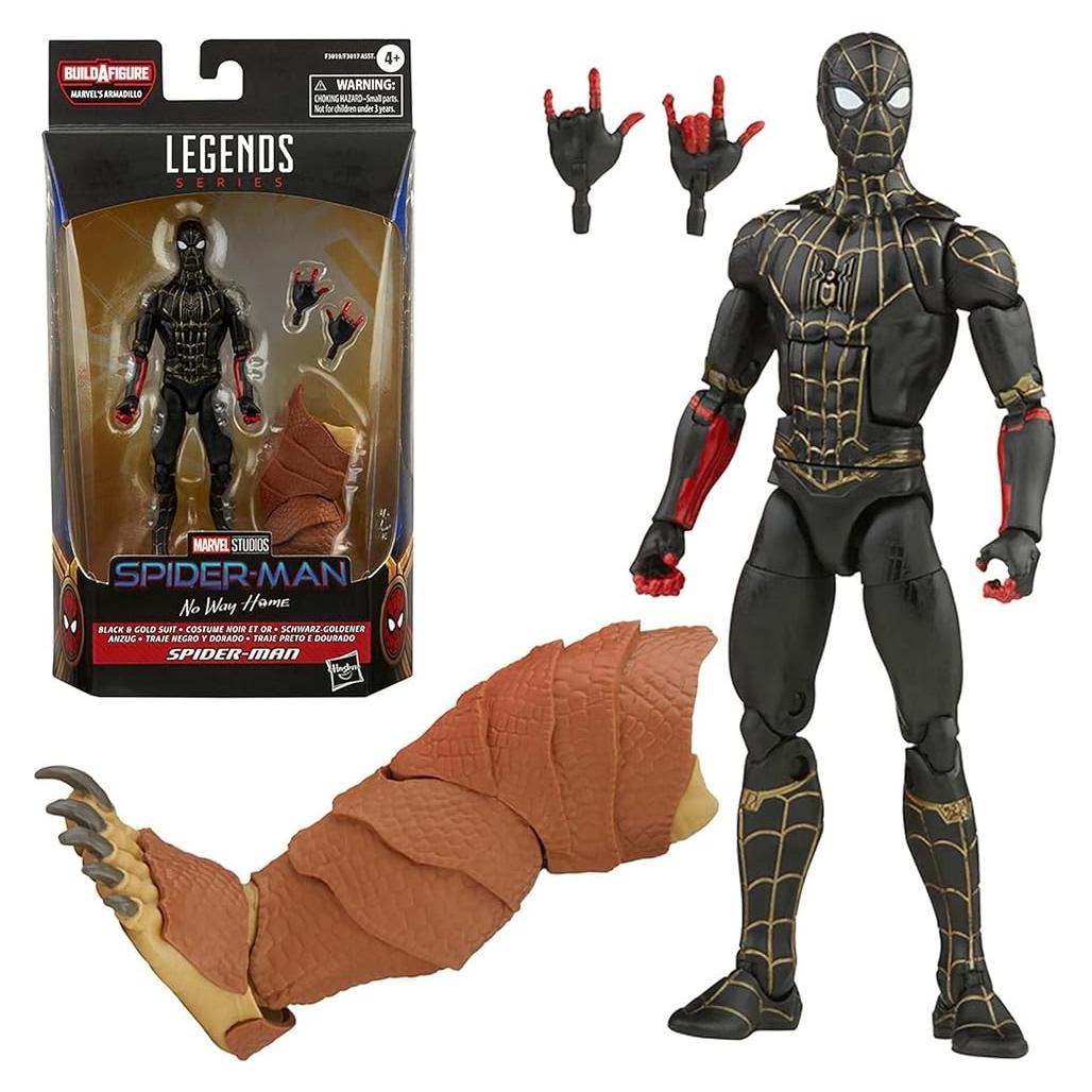 Figura de Acción Spider-Man Traje Negro y Dorado Hasbro 16 cm
