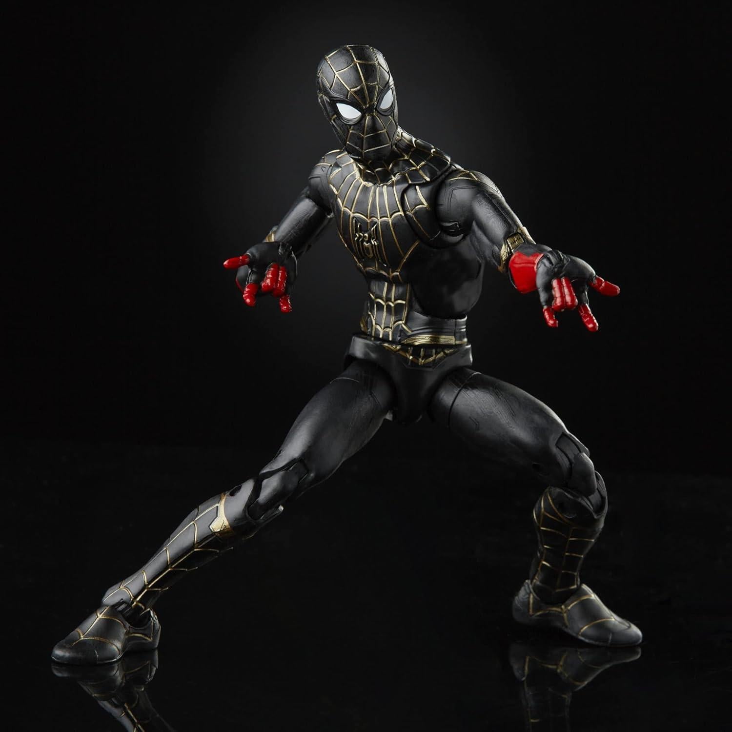 Figura de Acción Spider-Man Traje Negro y Dorado Hasbro 16 cm