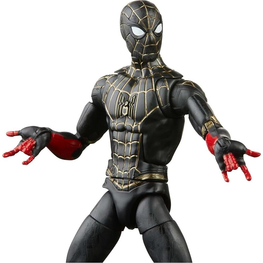 Figura de Acción Spider-Man Traje Negro y Dorado Hasbro 16 cm