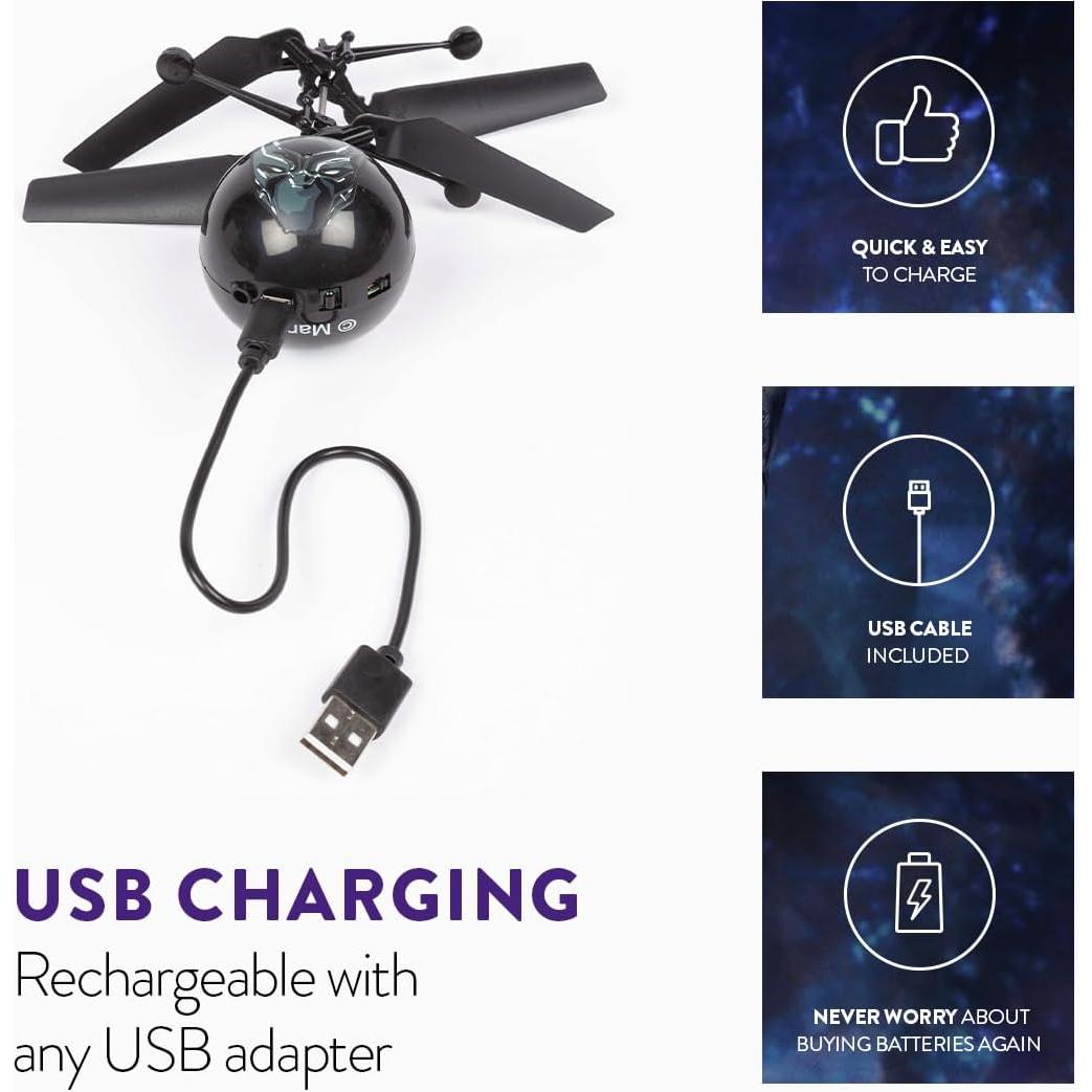 Bola Voladora Marvel Pantera Negra World Tech Toys - Dron para Niños 6+